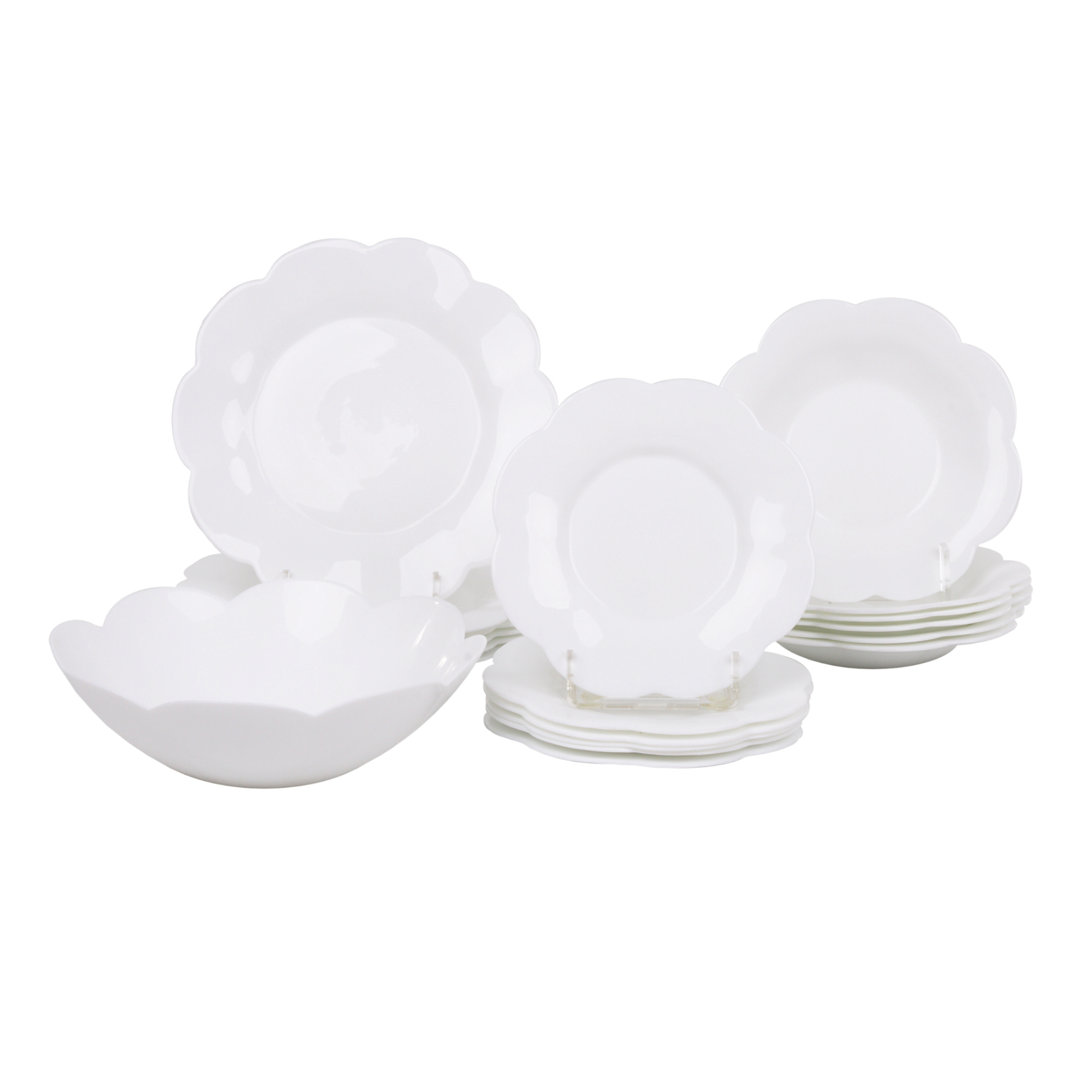Vajilla para 6 personas Flore blanca 19-piezas LUMINARC