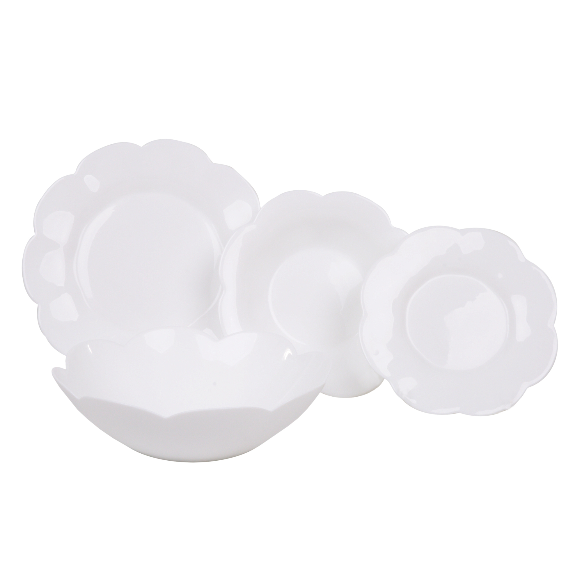 Vajilla para 6 personas Flore blanca 19-piezas LUMINARC