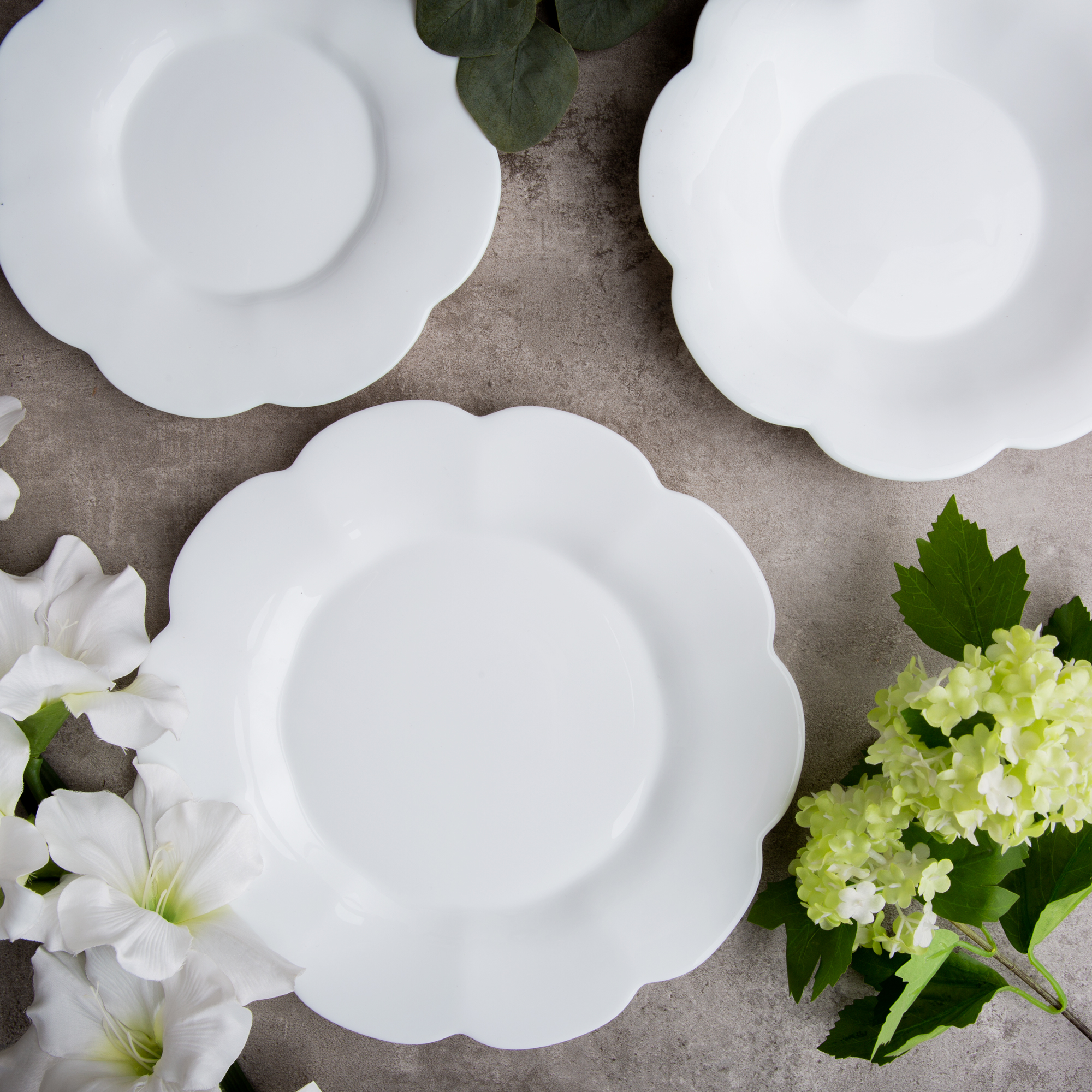 Vajilla para 6 personas Flore blanca 19-piezas LUMINARC