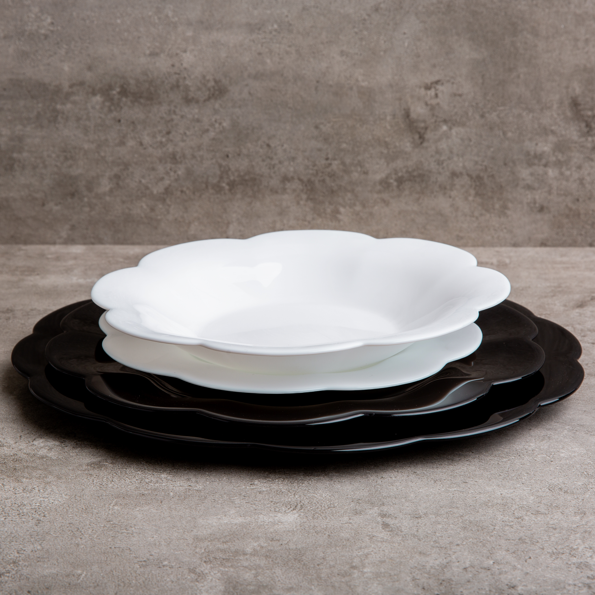 Vajilla para 6 personas Flore & Flora blanco-negra 20-piezas LUMINARC