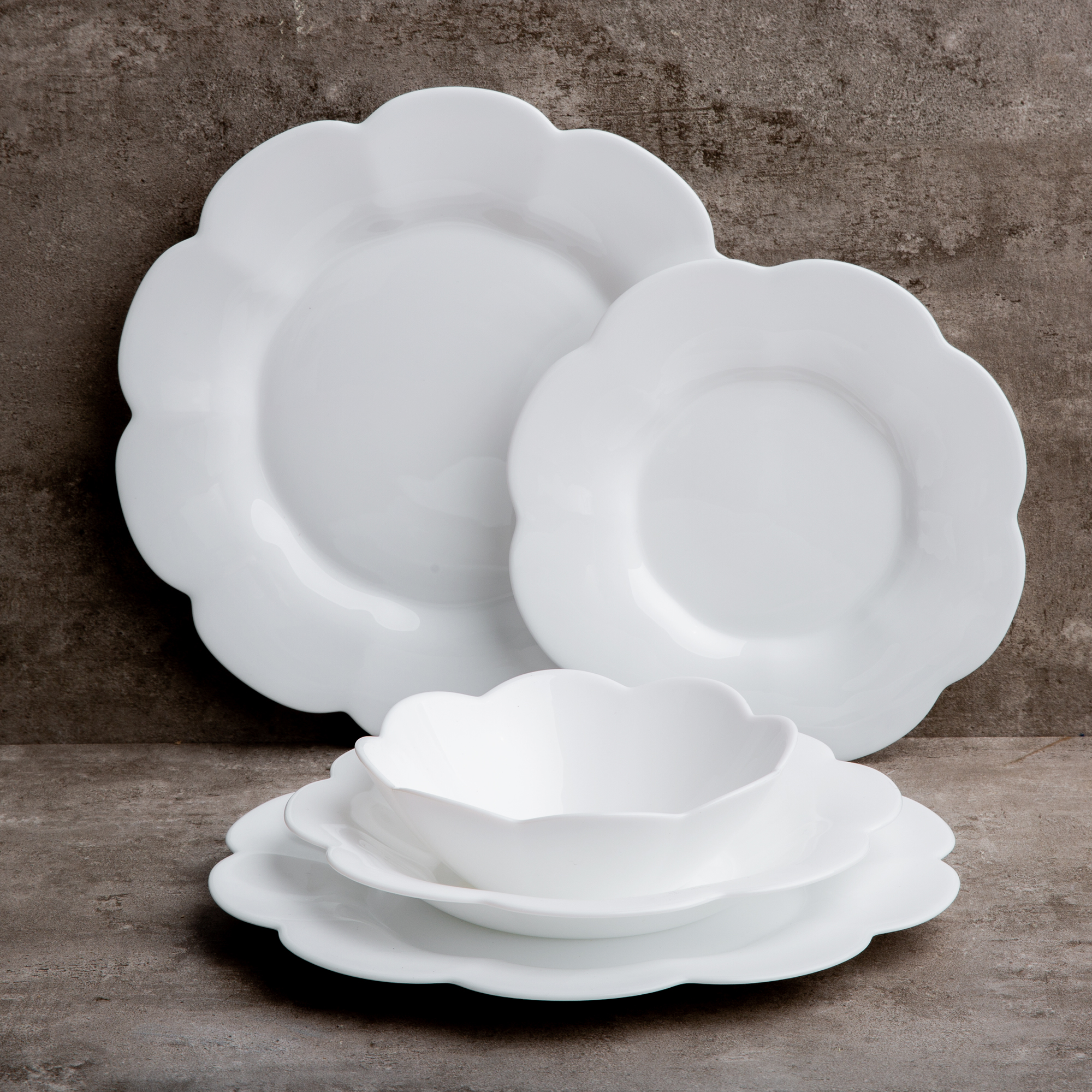 Jídelní servis Flore White 46-dílů LUMINARC