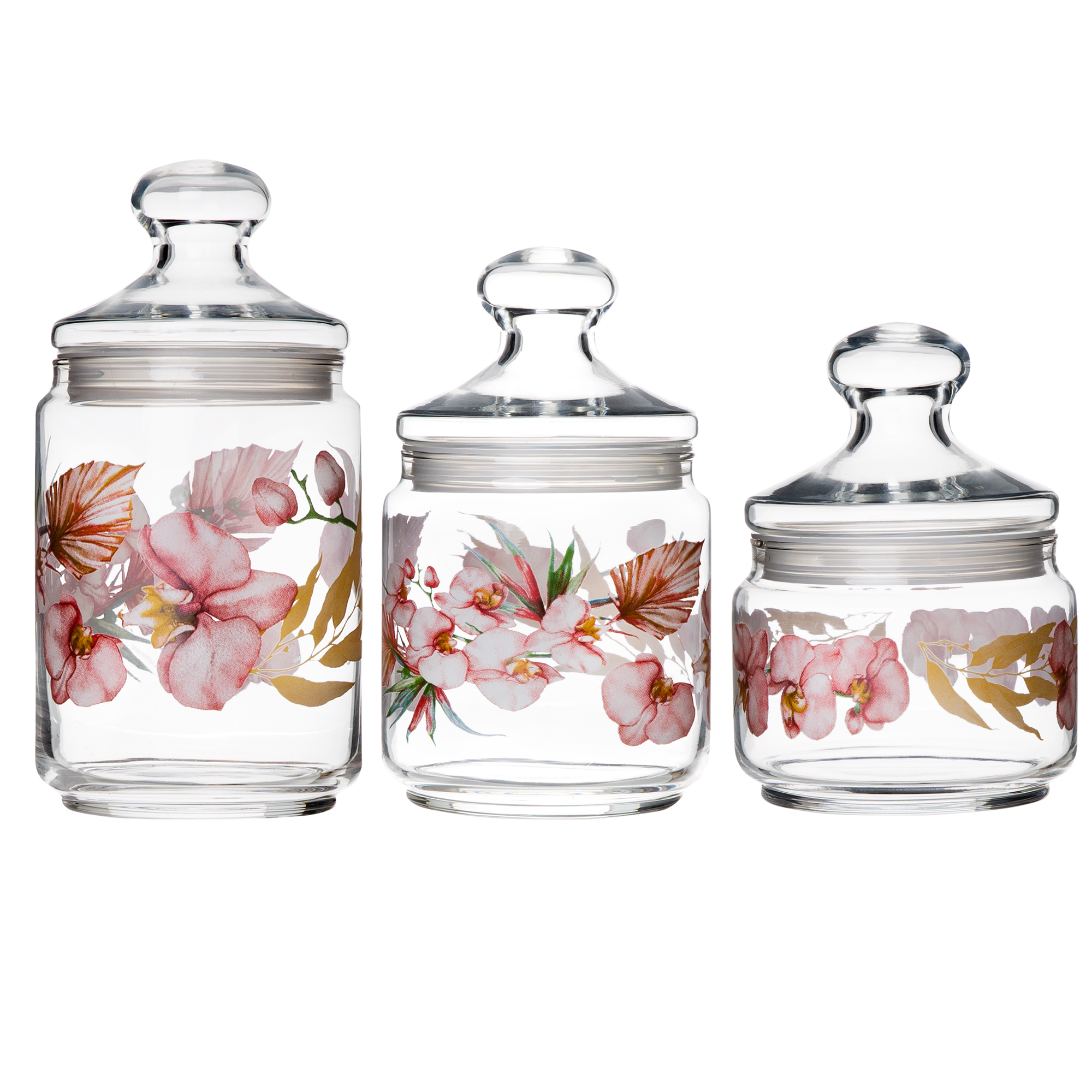 Set om förvaringsburkar Club Florosa 3 delar LUMINARC