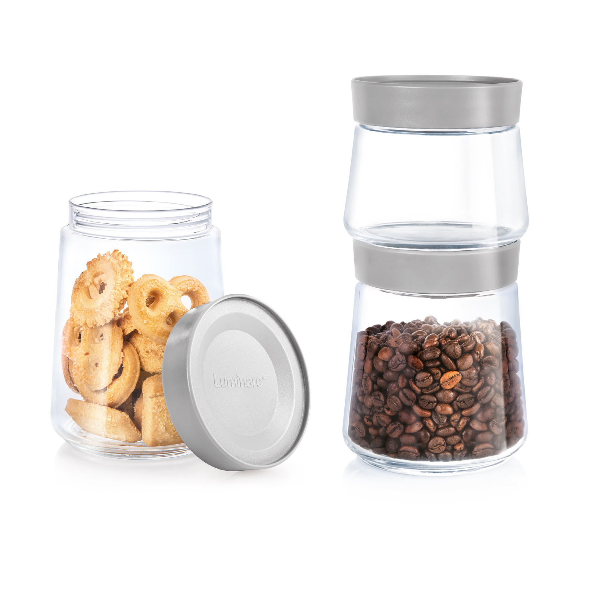 Barattolo con coperchio Swing grigio 500 ml LUMINARC