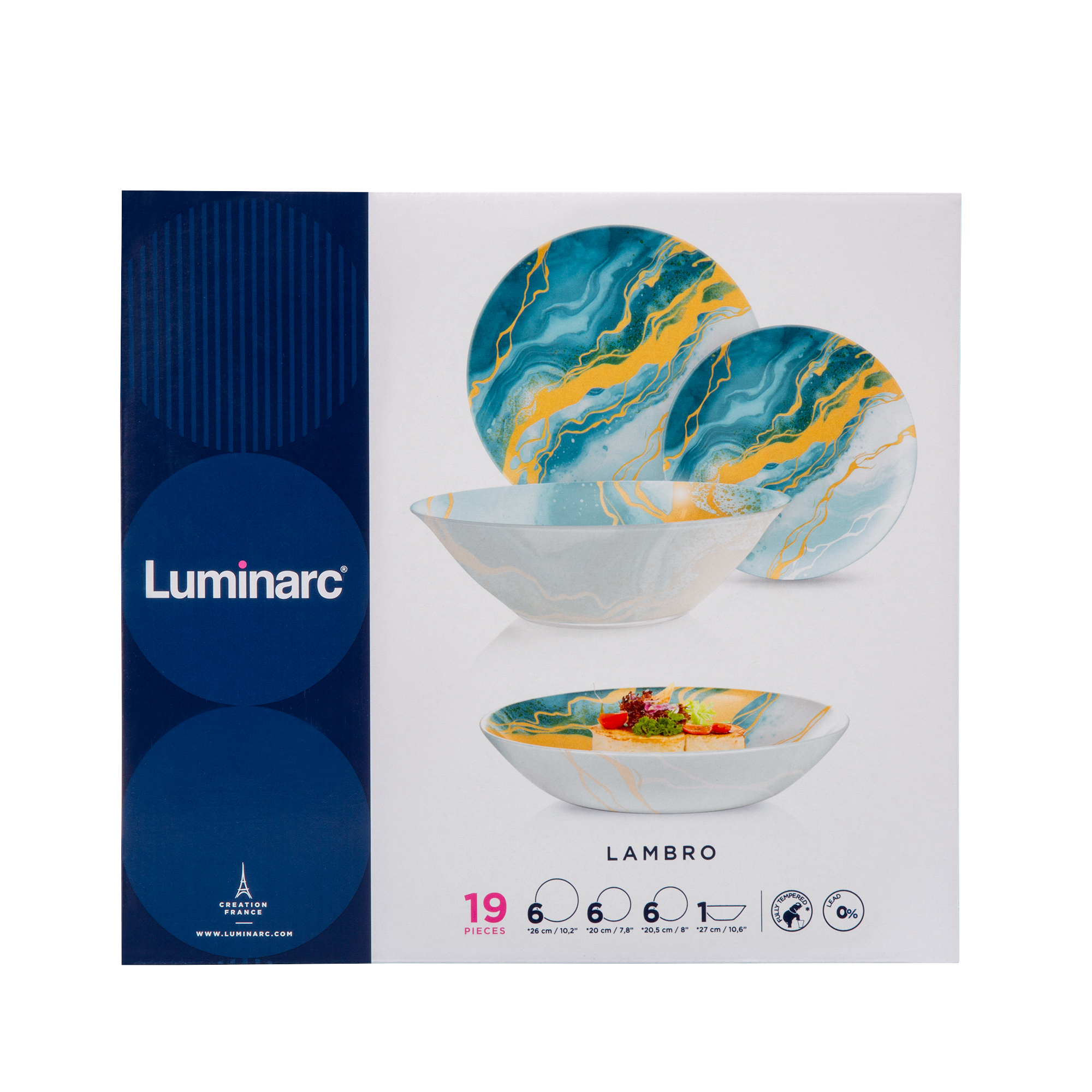 Jídelní servis pro 6 osob Lambro 19-dílů LUMINARC
