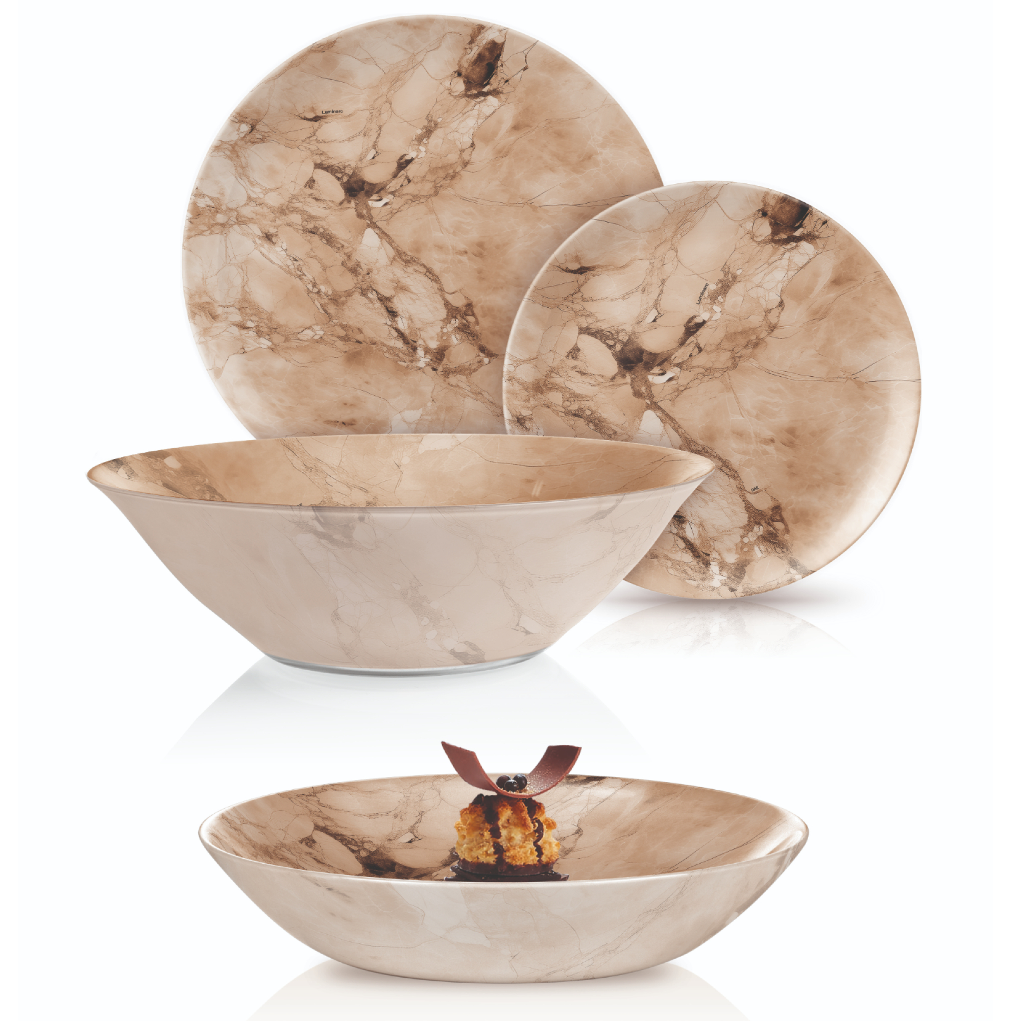 Obedová súprava pre 6 osôb Ash Marble 19-dielna LUMINARC