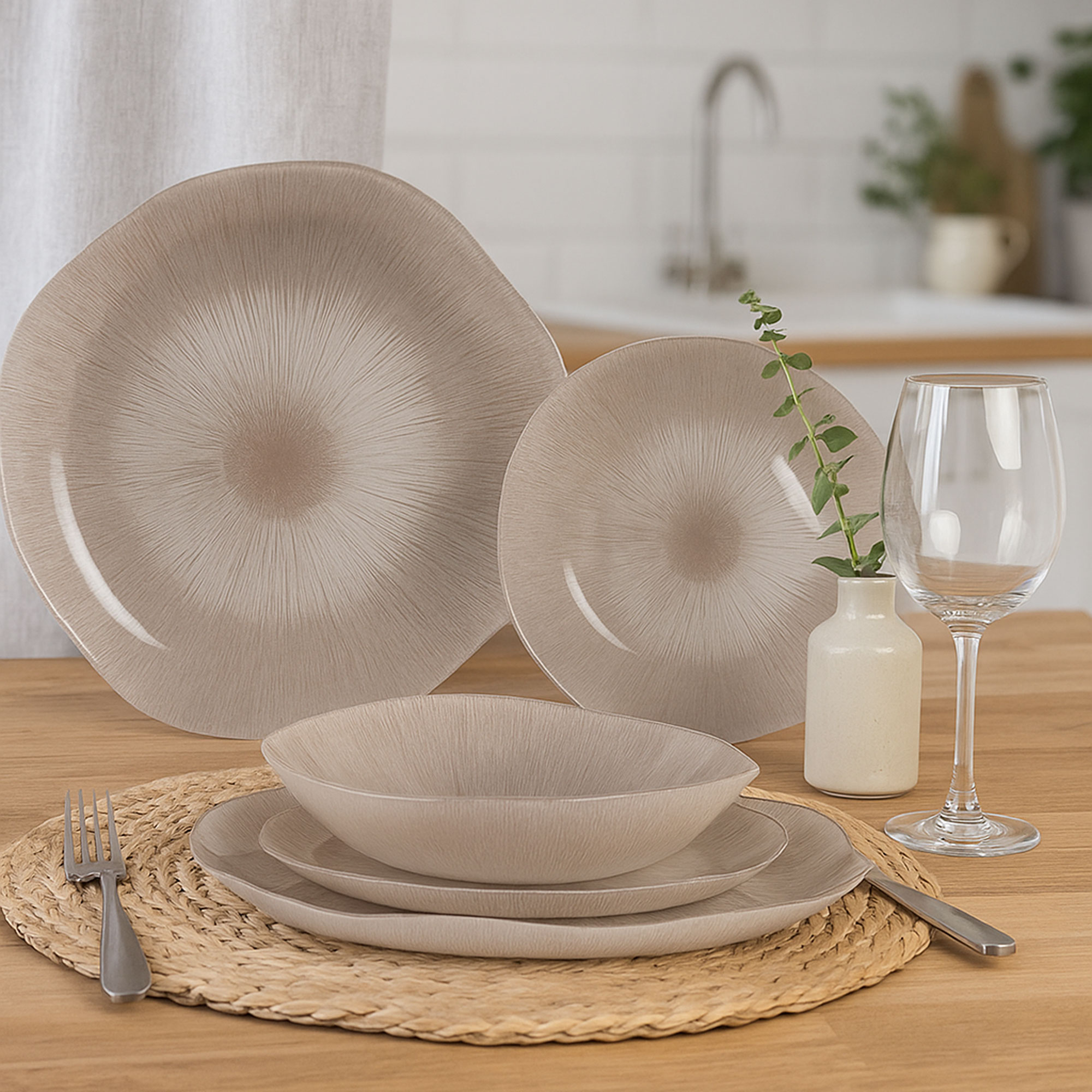 Hlboký sklenený tanier Starmarble Grey 20 cm LUMINARC