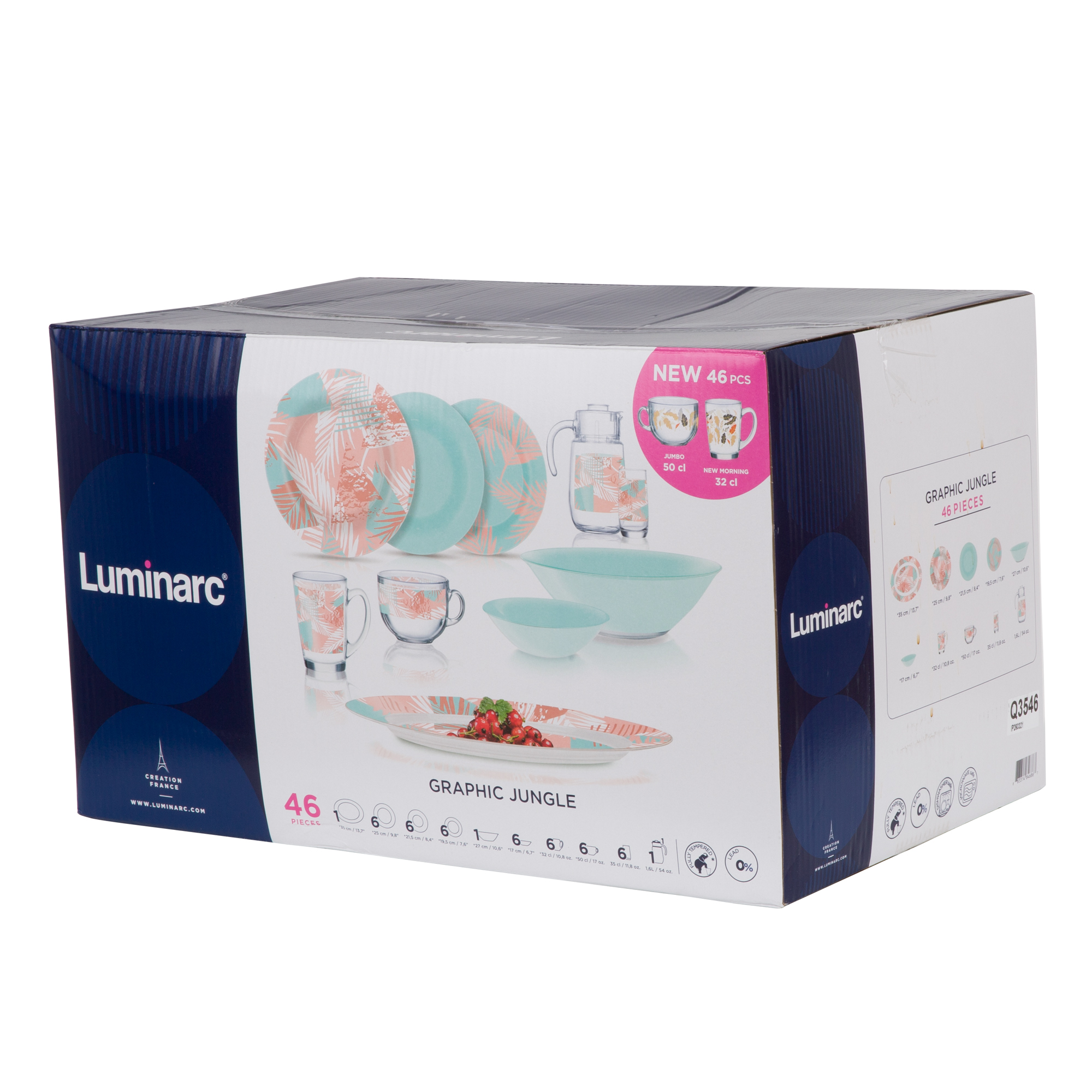 Vajilla de mesa Graphic 46 piezas LUMINARC