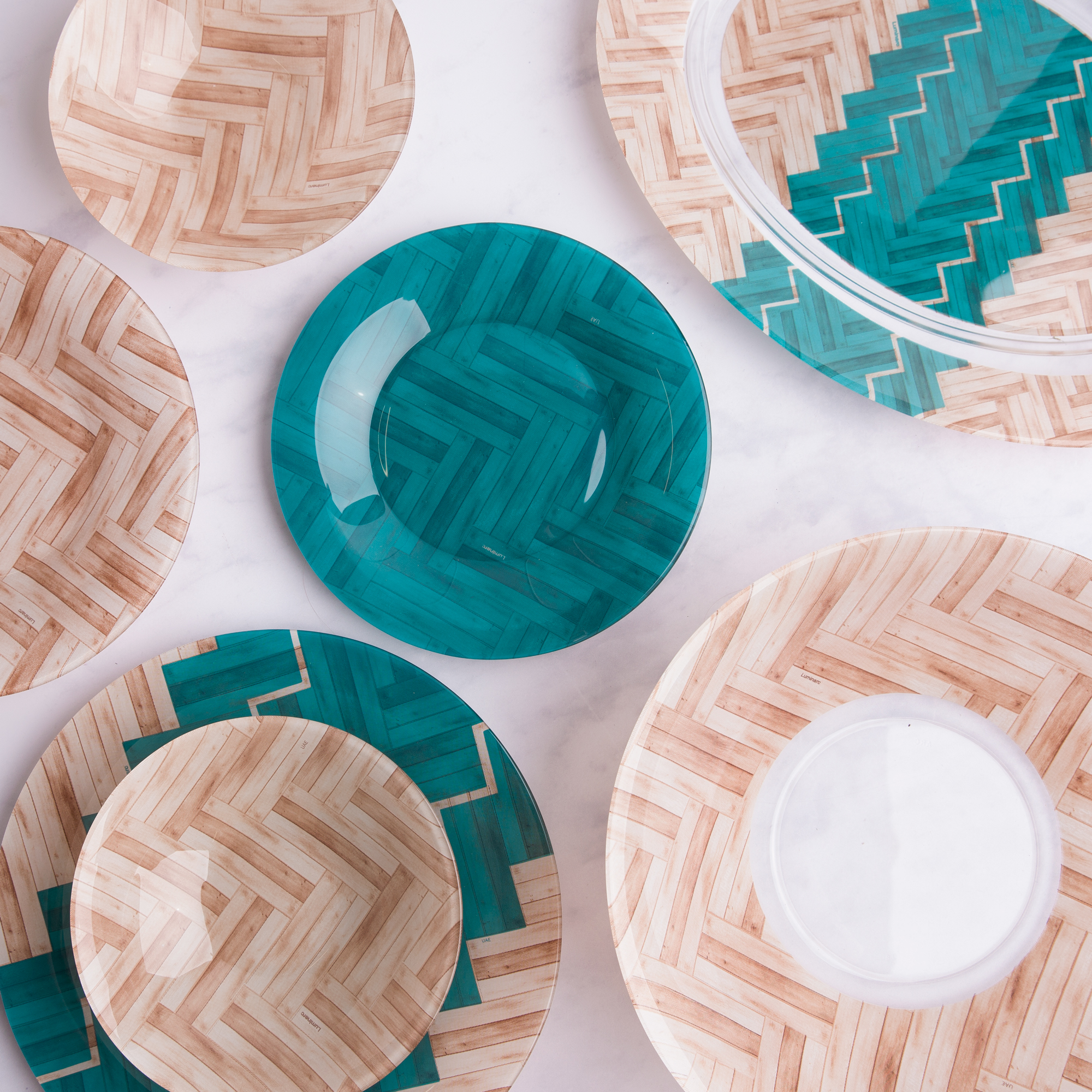 Tafelservice Woodie Turq 46-Tlg. LUMINARC