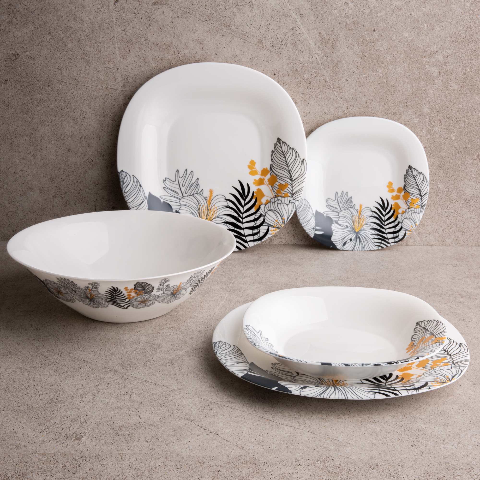 Vajilla para 6 personas Carine Neo Palm Springs 19-piezas LUMINARC