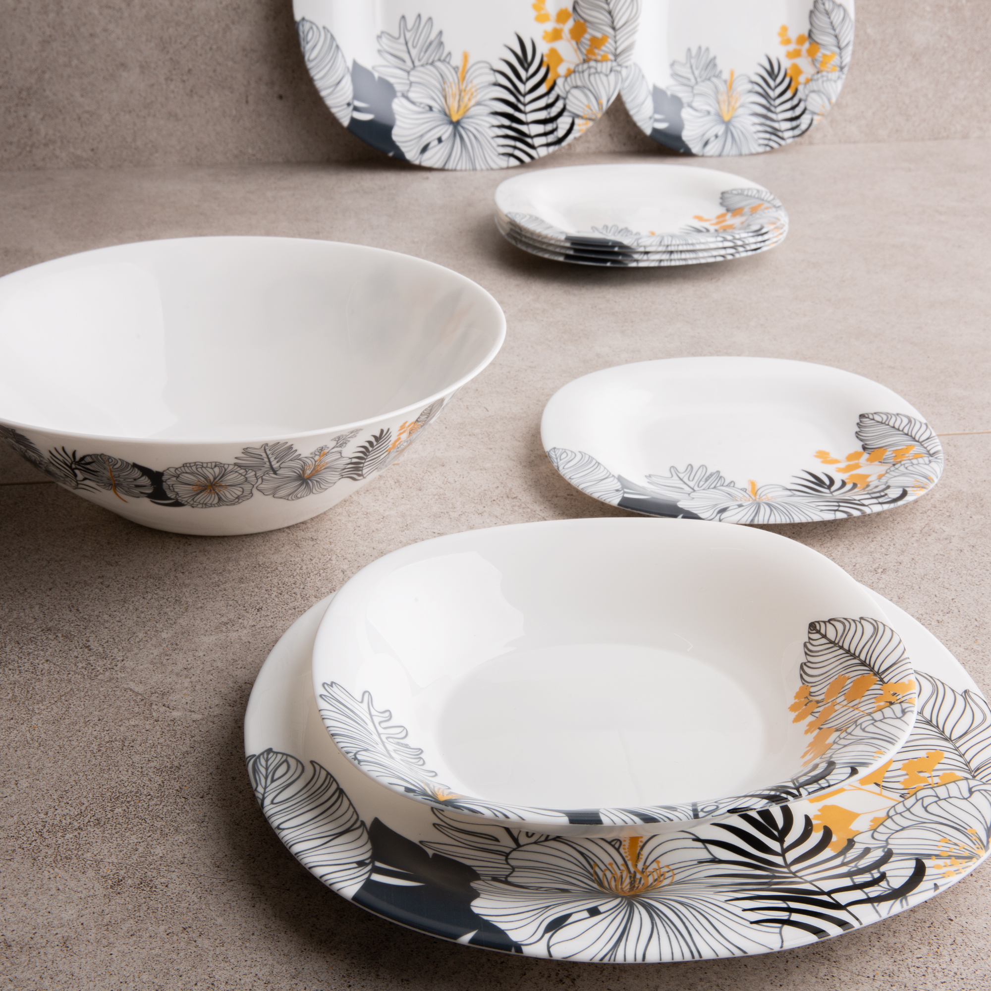 Vajilla para 6 personas Carine Neo Palm Springs 19-piezas LUMINARC