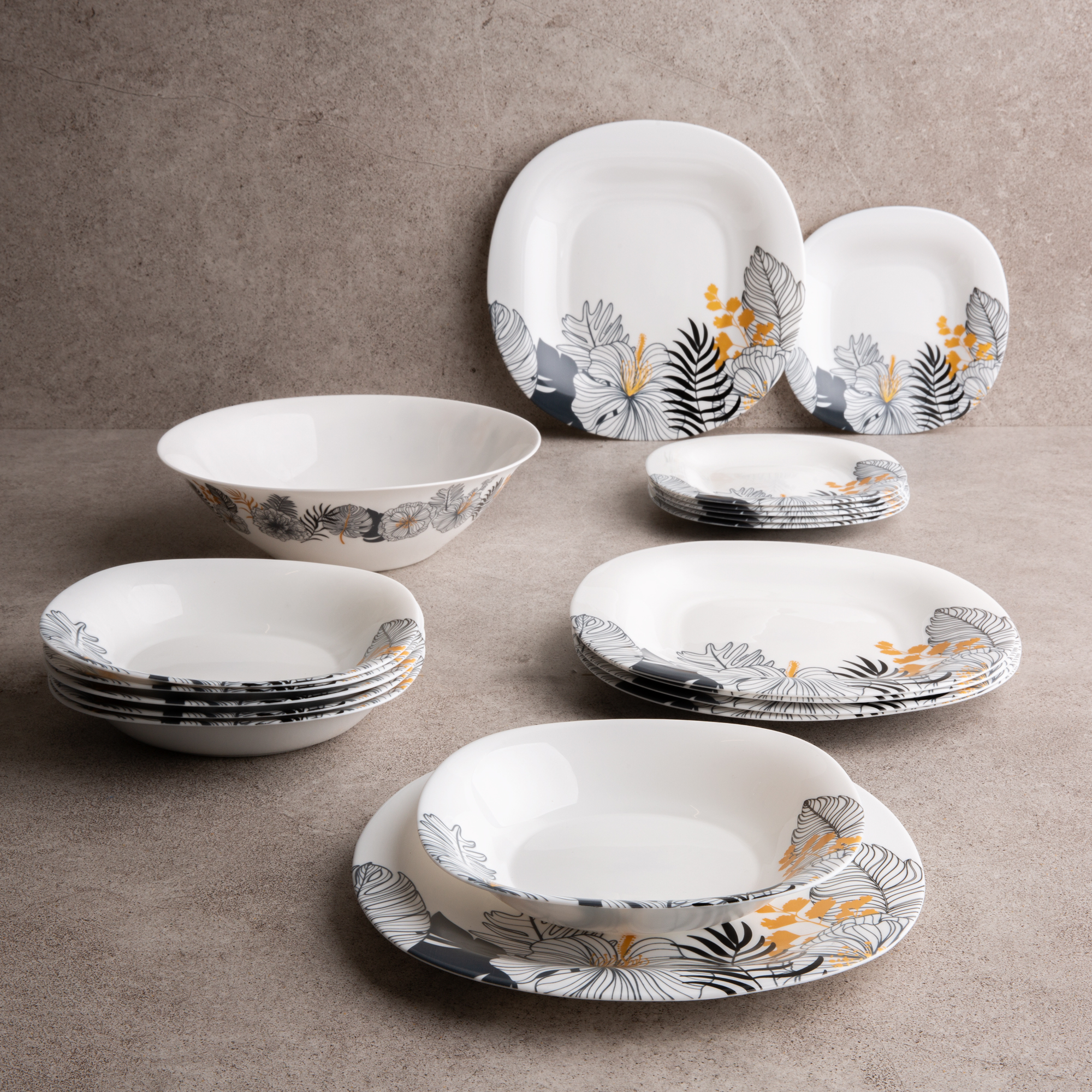 Vajilla para 6 personas Carine Neo Palm Springs 19-piezas LUMINARC