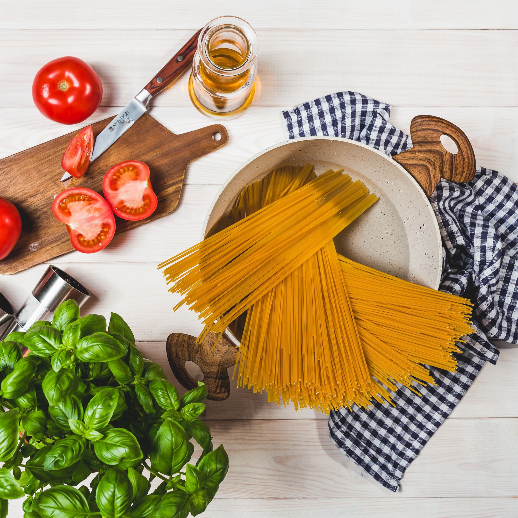 Sada hrnců, pánví a nožů Nature s povlakem Pfluon Cookmark™ 15-dílů AMBITION