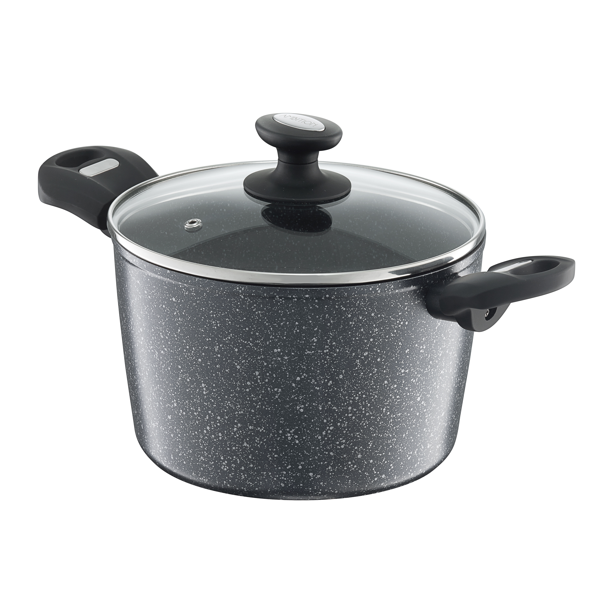 Topf Steel Grey 24 cm mit Deckel  hoch AMBITION