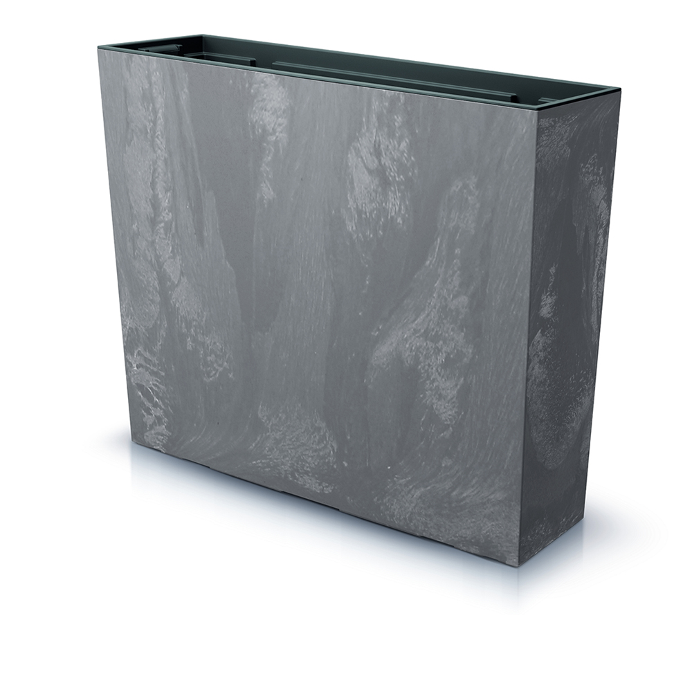 Záhradný plastový kvetináč s vložkou Urbi Case Beton Effect Marengo 58 x 18 x 49,8 cm PROSPERPLAST