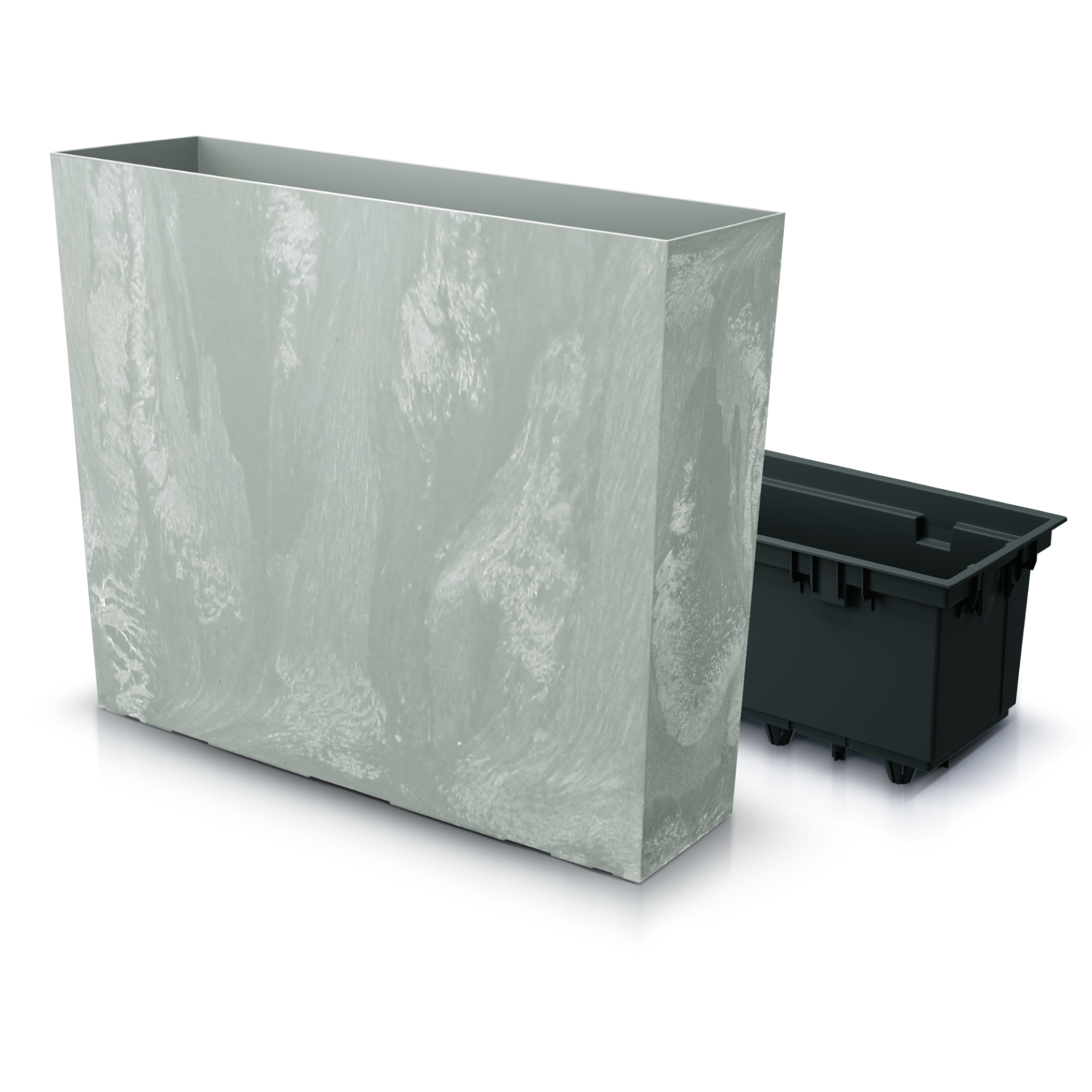 Pflanzkübel Urbi Case Beton Effect 58 x 18 x 49,8 cm grau PROSPERPLAST