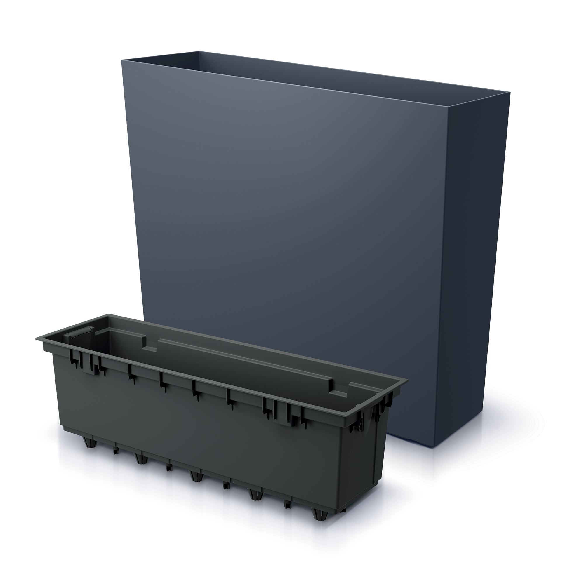 Vaso alto con inserto Urbi Case Tower 77 x 23,5 x 68,5 cm antracite PROSPERPLAST
