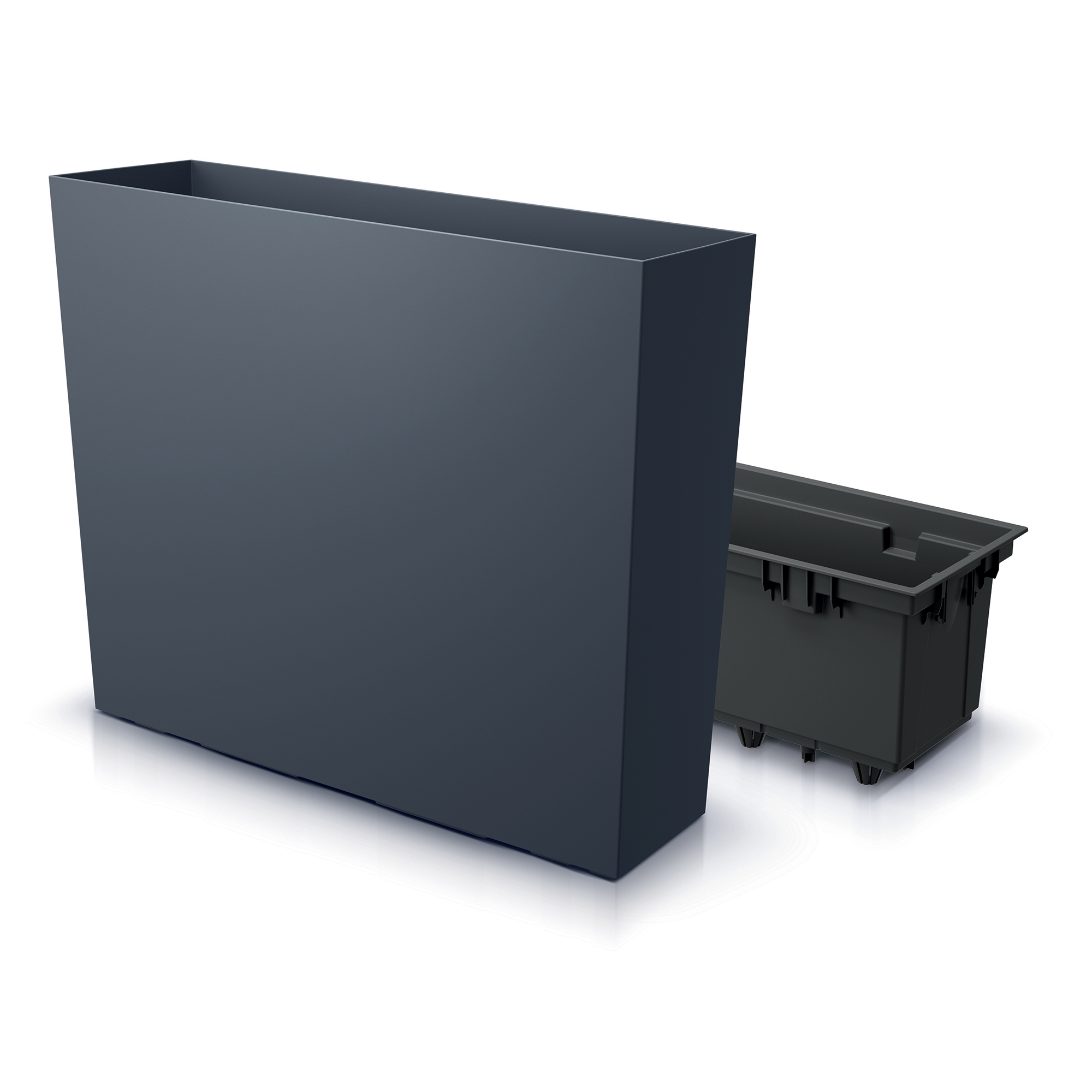 Vaso alto con inserto Urbi Case Tower 77 x 23,5 x 68,5 cm antracite PROSPERPLAST