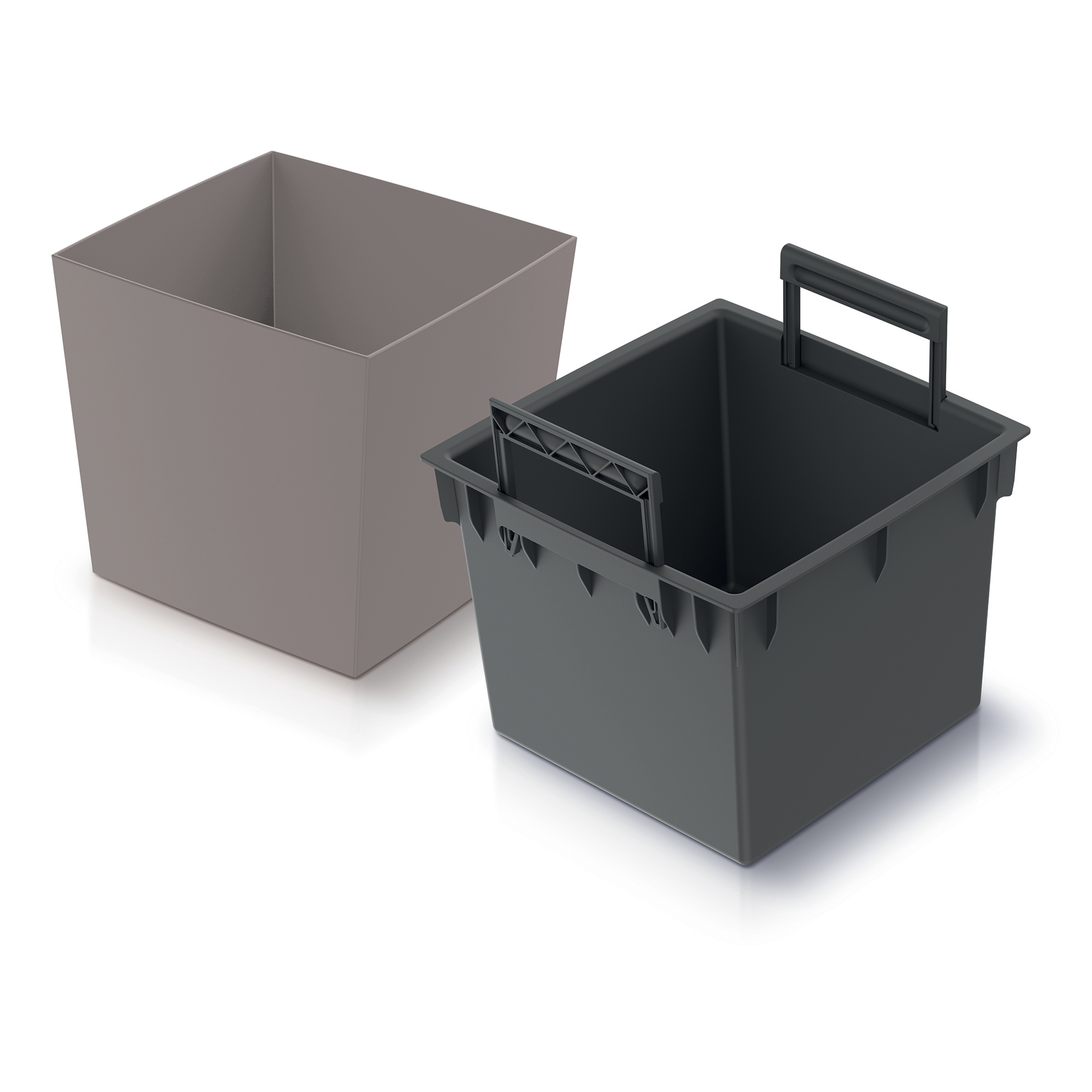 Pflanzkübel mit Einsatz Urbi Square Low 29,5 x 29,5 x 29 cm mocca PROSPERPLAST