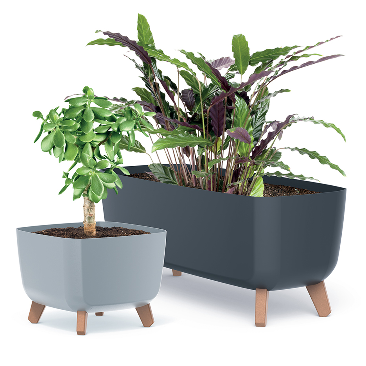 Trädgårdskruka Gracia Case 39 x 19,5 x 19 cm antracit PROSPERPLAST  