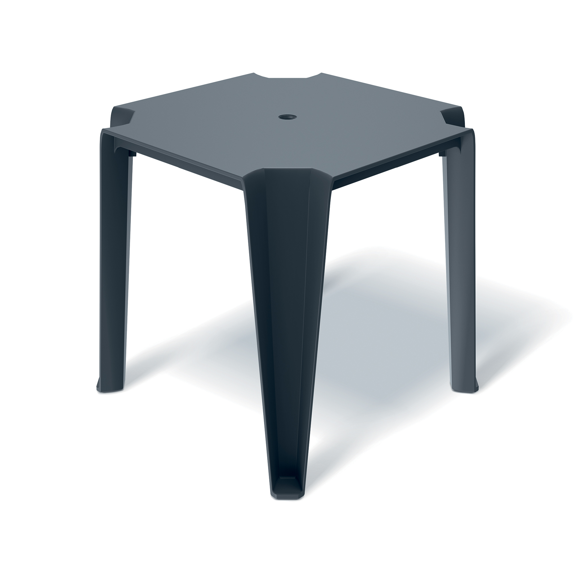 Antracitový plastový záhradný stolík Lottie Carbon 77,5 x 77,5 cm FERNE