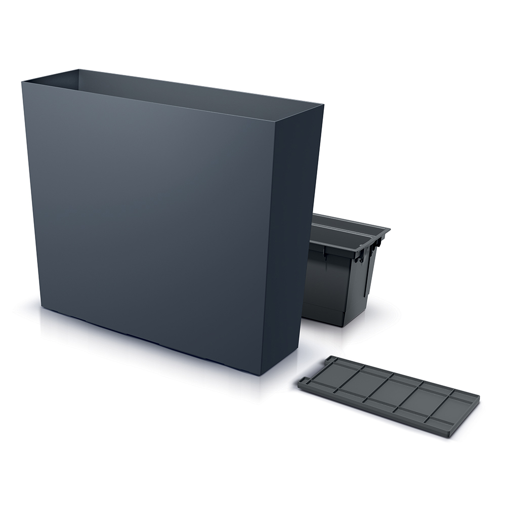 Zahradní plastový květináč s vložkou Urbi Case T Antracit 58 x 18 x 49,8 cm PROSPERPLAST