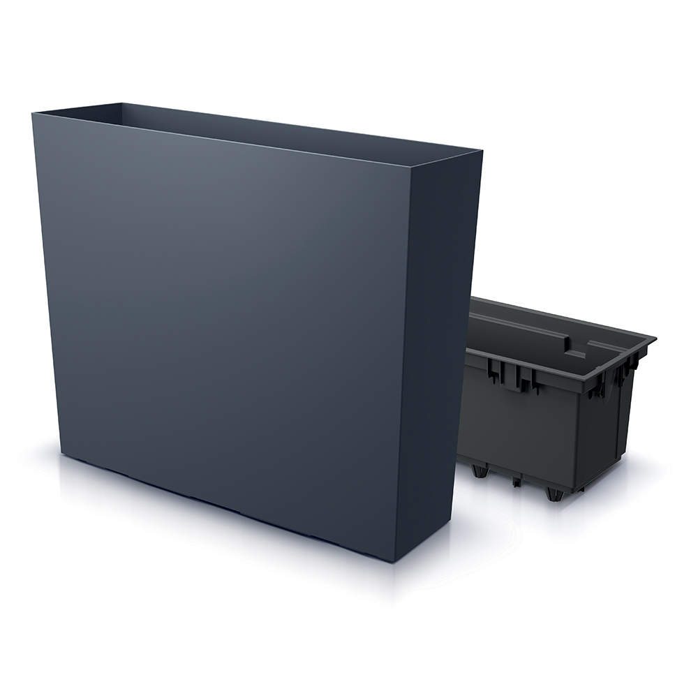 Zahradní plastový květináč s vložkou Urbi Case T Antracit 58 x 18 x 49,8 cm PROSPERPLAST