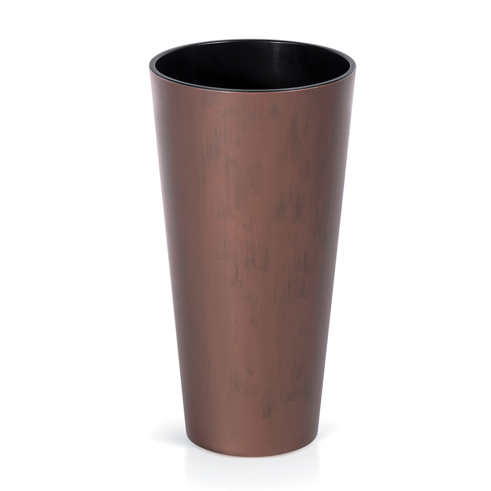 Pflanzkübel 57 cm Tubus Slim Beton Effect Cortenstahl-Farbton PROSPERPLAST