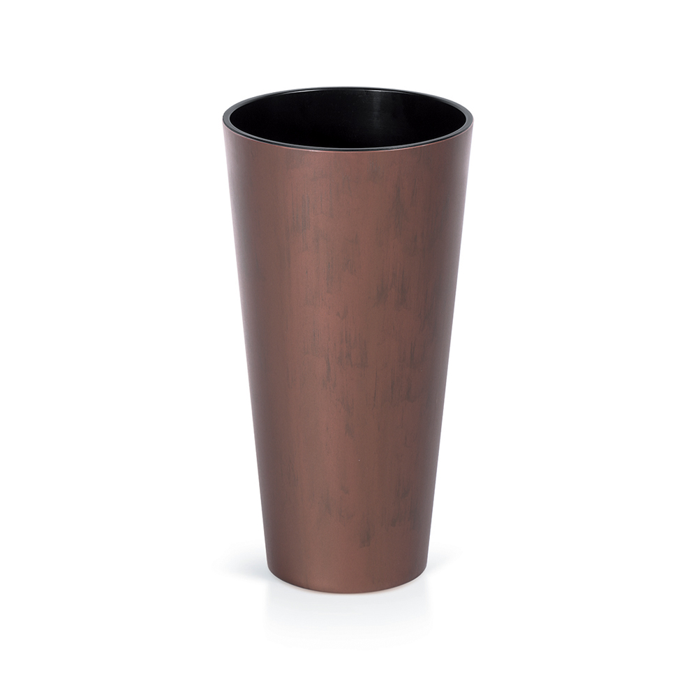 Pflanzkübel Tubus Slim Beton Effect 28cm Cortenstahlfarbe PROSPERPLAST 