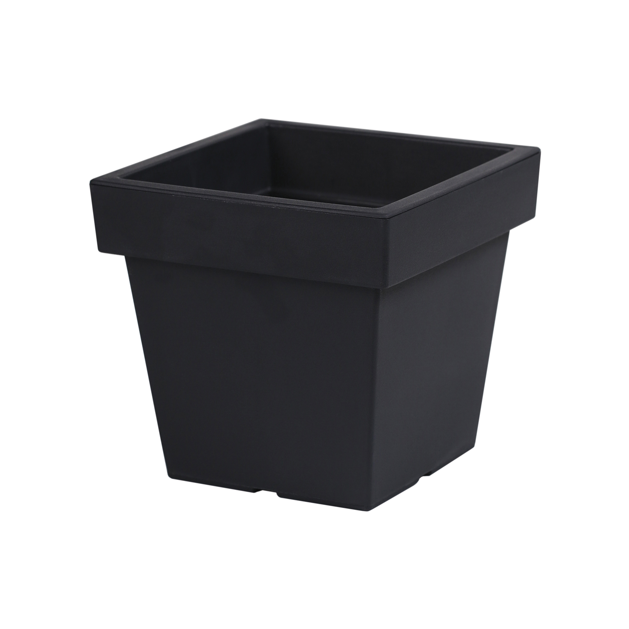 Bezvložkový plastový zahradní květináč Lofly Square Low Antracit 28,9 x 28,9 x 27 cm PROSPERPLAST
