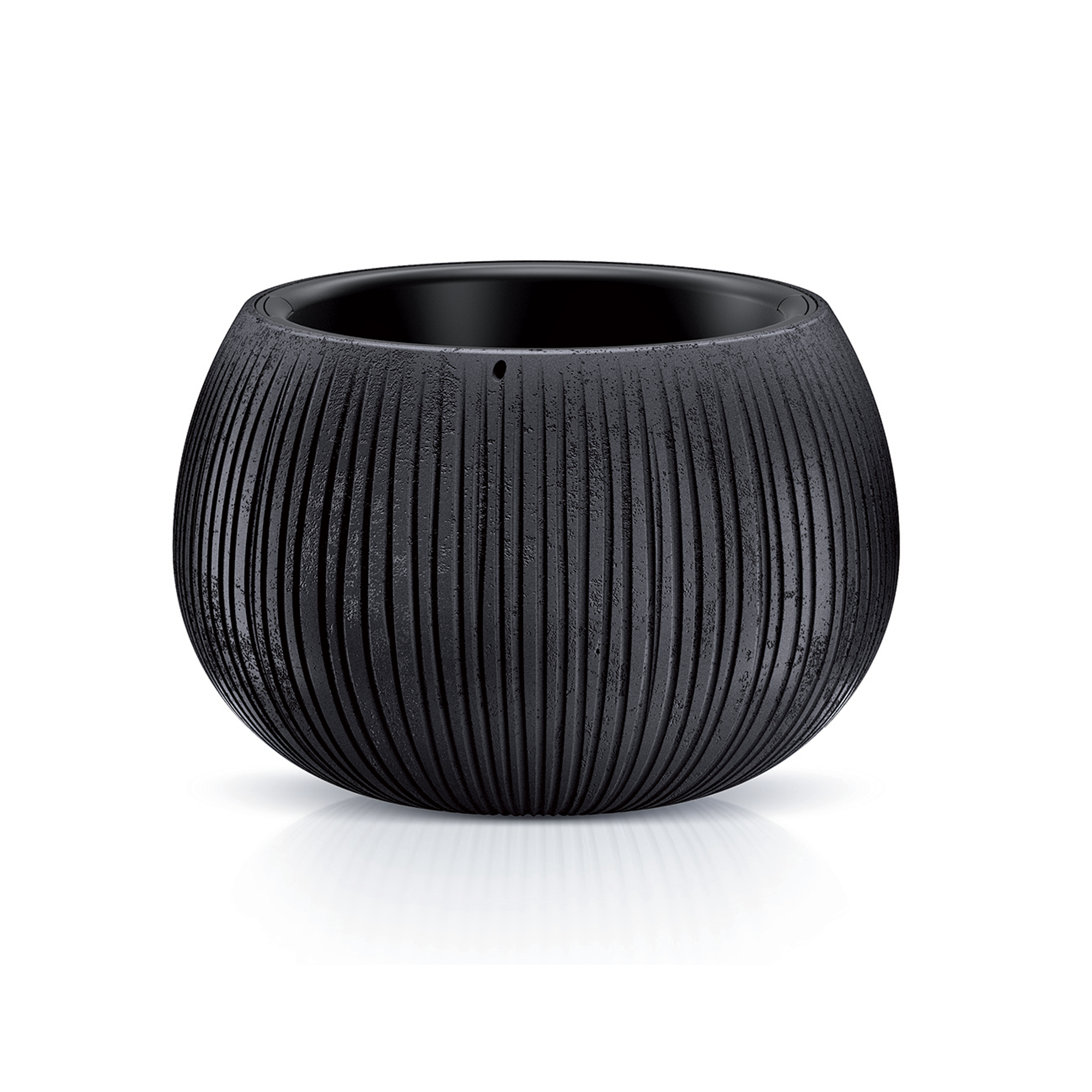 Černý plastový květináč Beton Bowl 24 cm PROSPERPLAST