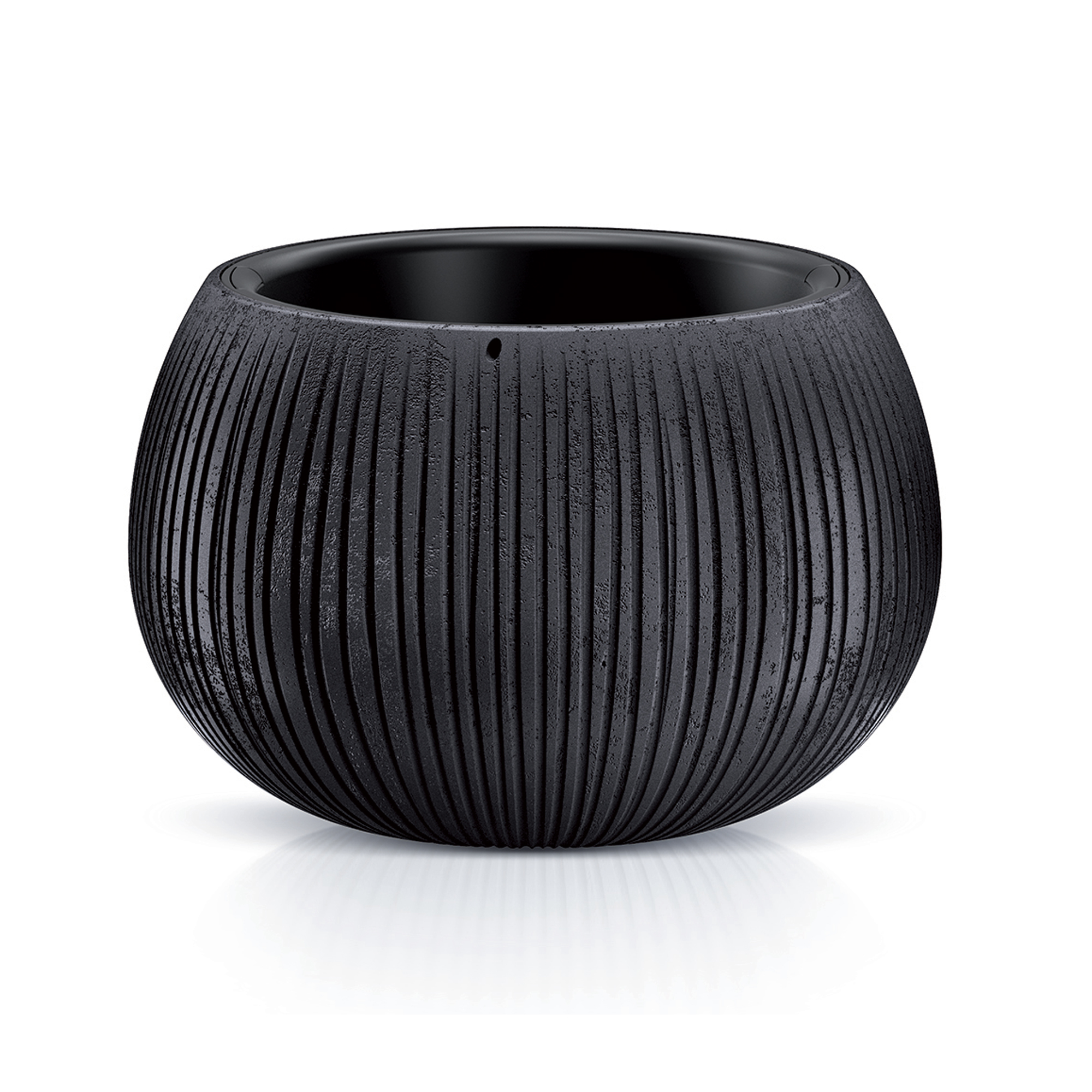 Černý plastový květináč Beton Bowl 29 cm PROSPERPLAST