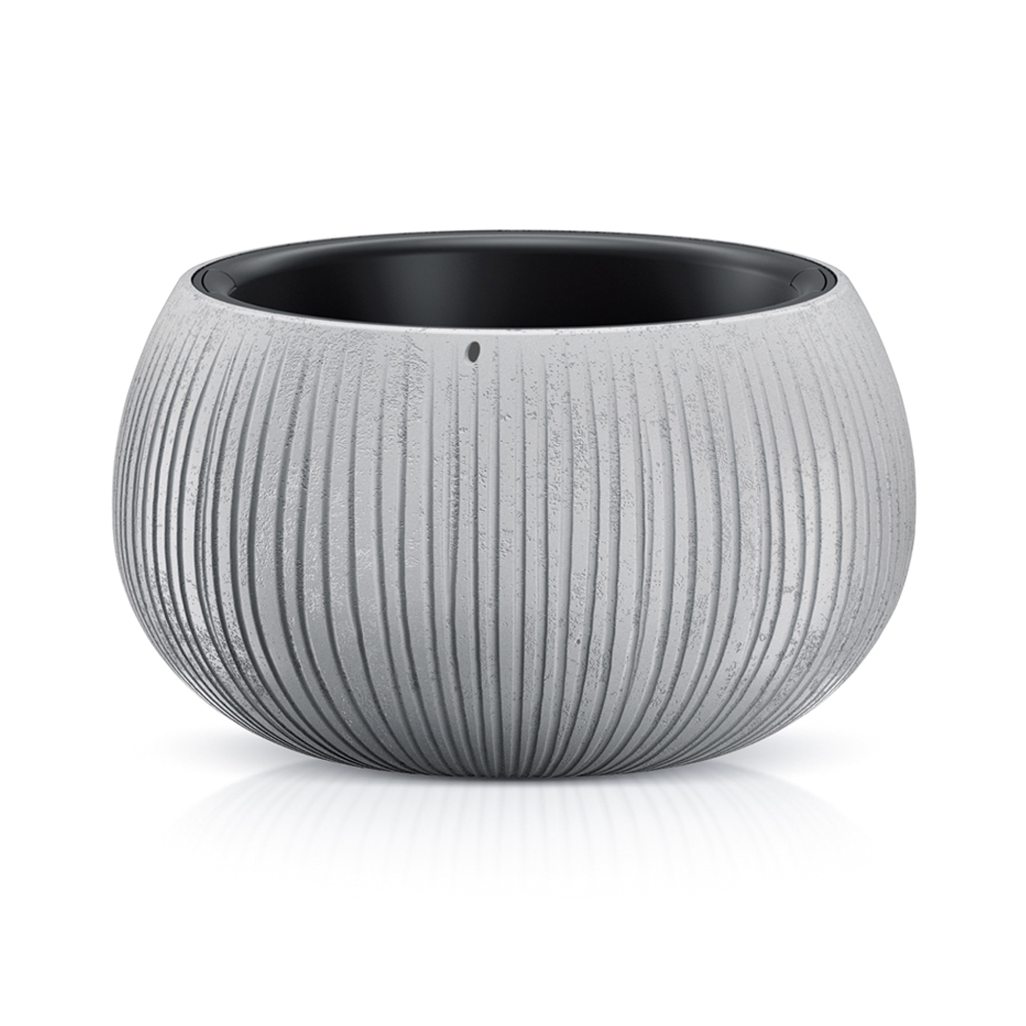 Šedý plastový kvetináč Beton Bowl 29 cm PROSPERPLAST
