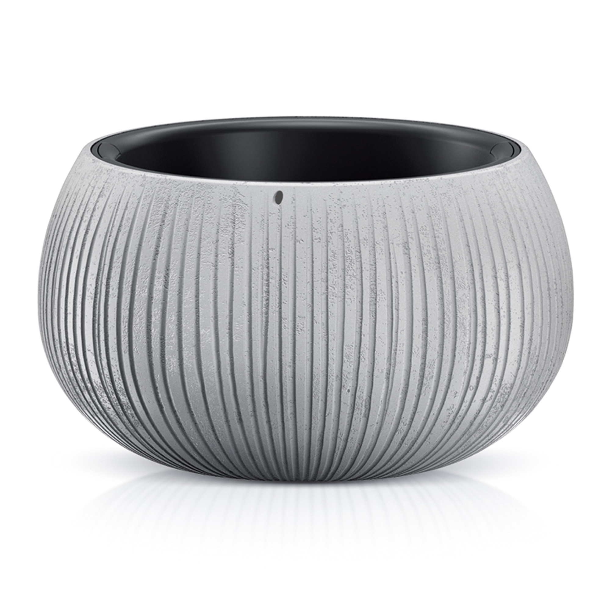 Šedý plastový kvetináč Beton Bowl 37 cm PROSPERPLAST