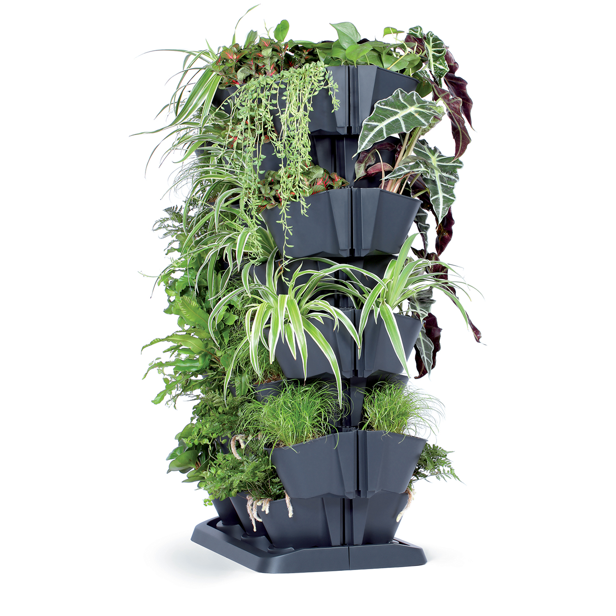 Kaskádový plastový květináč Cascade Garden Antracit 19 x 68,5 x 54,6 cm PROSPERPLAST