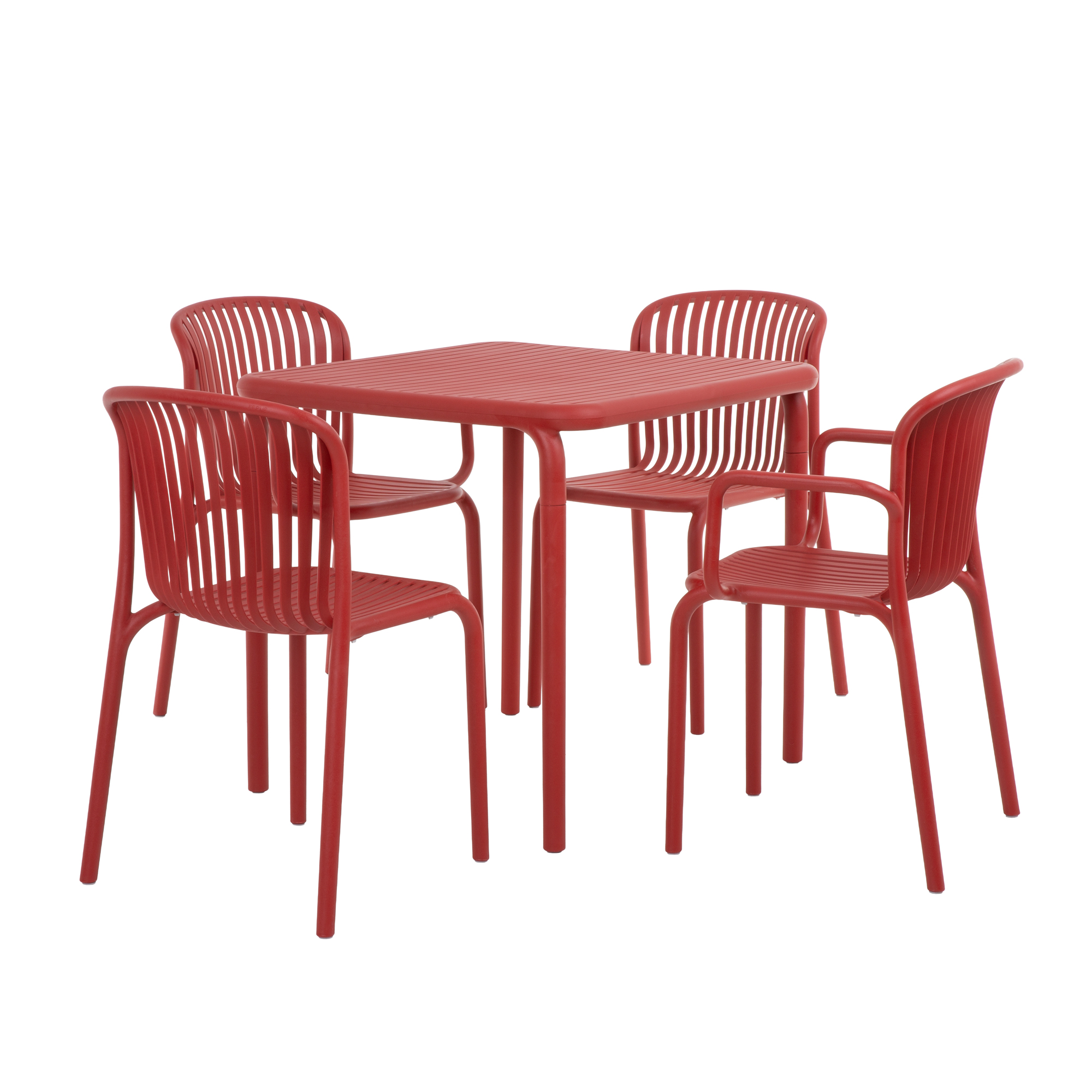 Súprava záhradného plastového nábytku Brene Retro Red FERNE