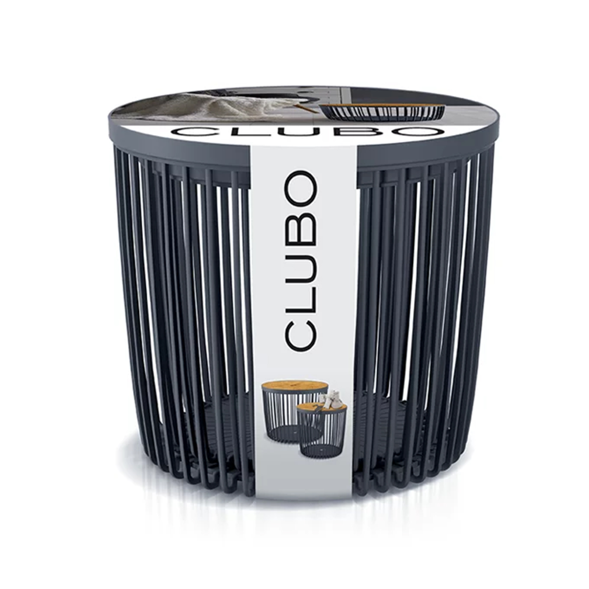 Sada 2 kulatých stolků z úložným prostorem Clubo PROSPERPLAST