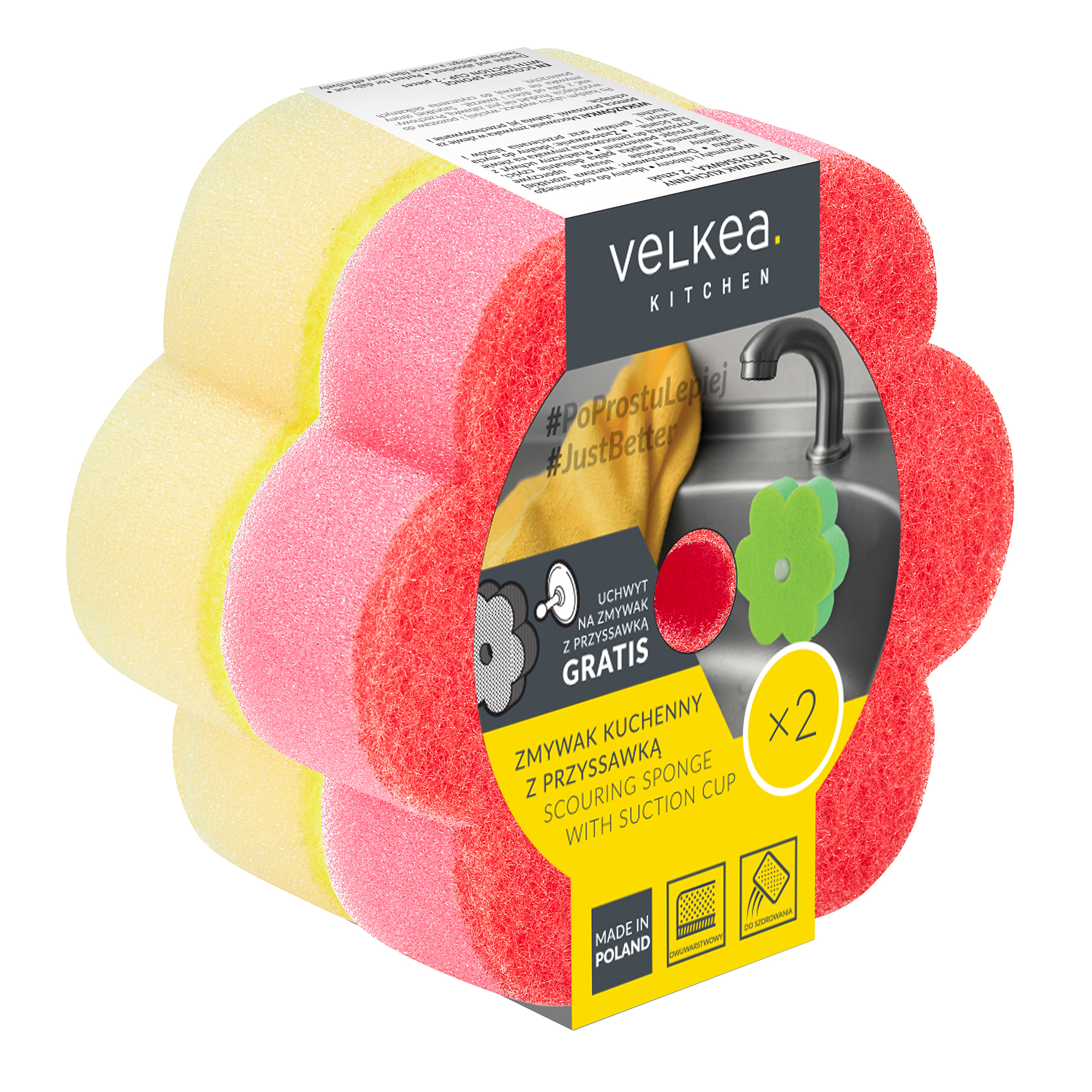 Sada 2 houbiček s jednou přísavkou MIX BAREV VELKEA