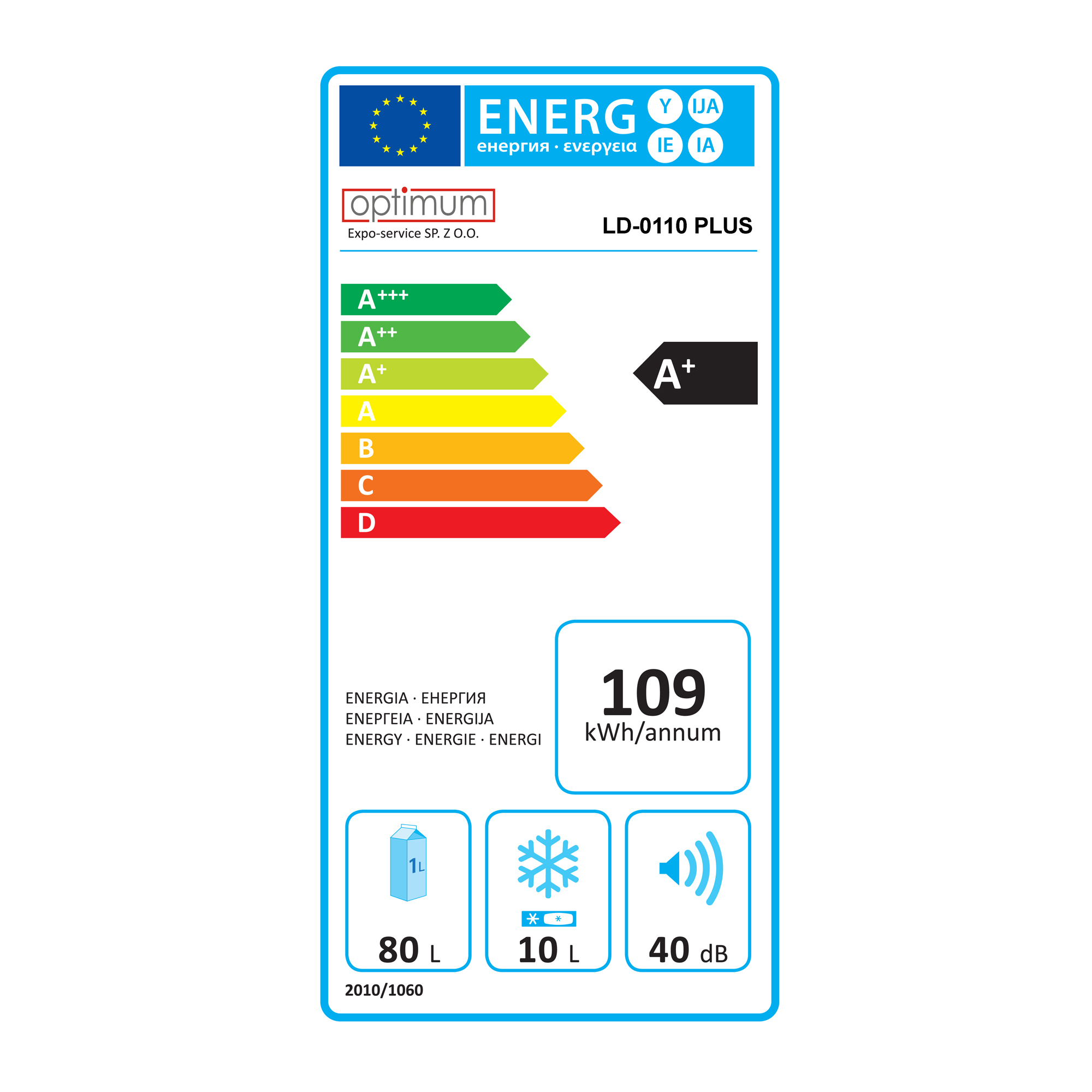 Lodówka z zamrażarką 90 l LD-0110 OPTIMUM