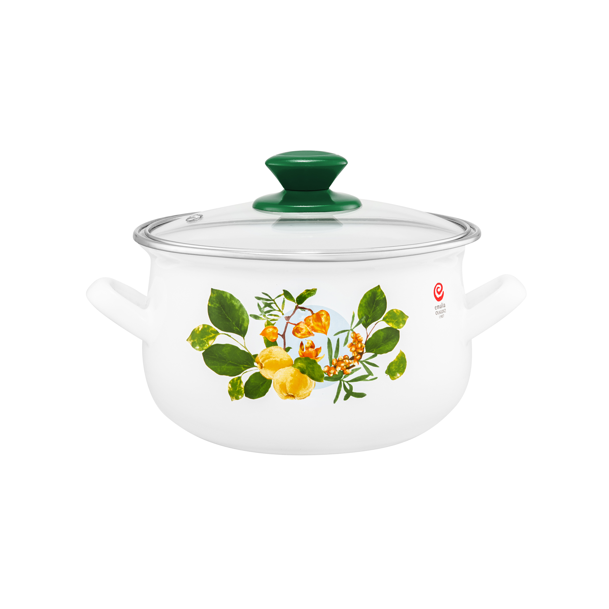 Smaltovaný hrnec s poklicí Kdoule 16 cm, 2 l EMALIA OLKUSZ