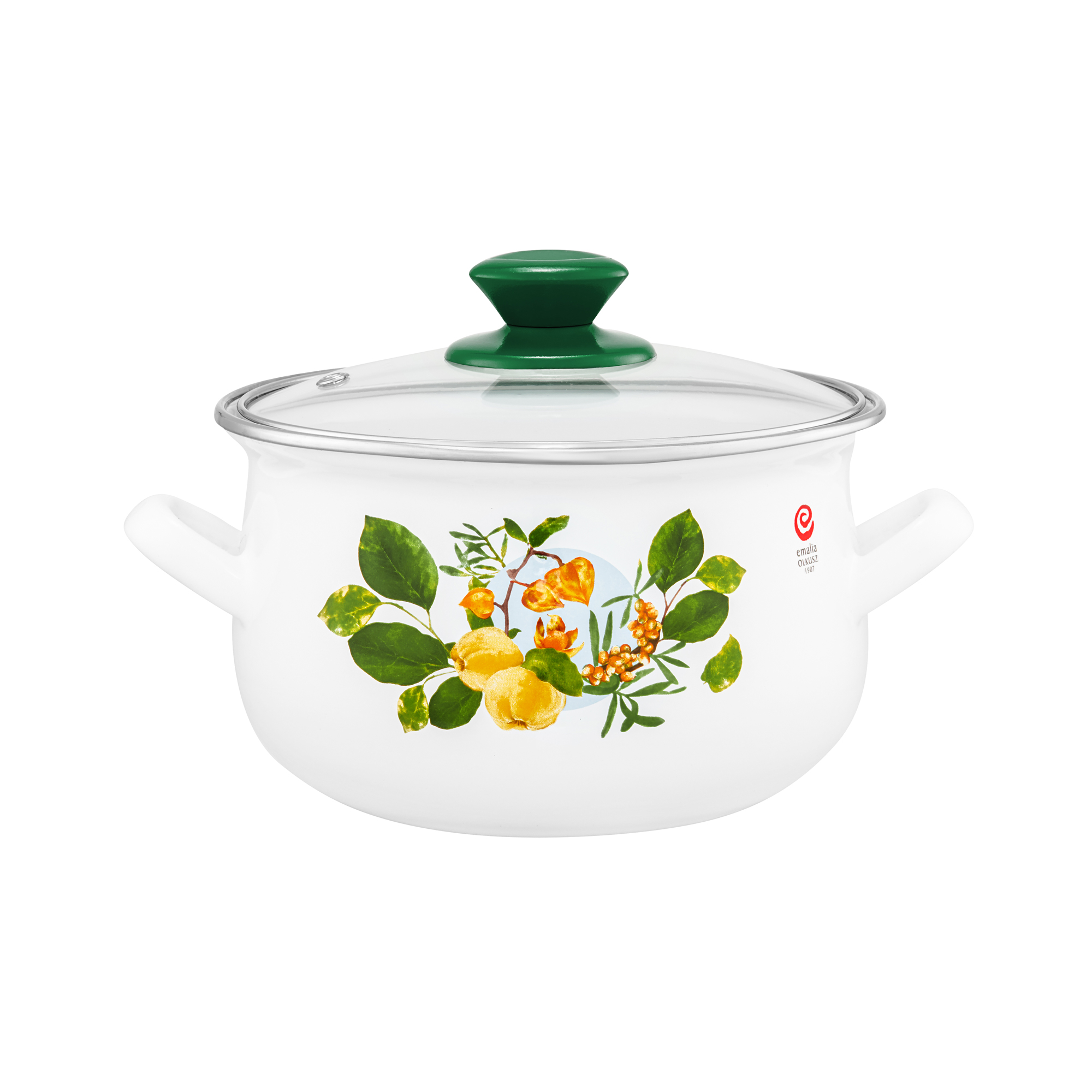 Smaltovaný hrnec s poklicí Kdoule 18 cm, 2,9 l EMALIA OLKUSZ