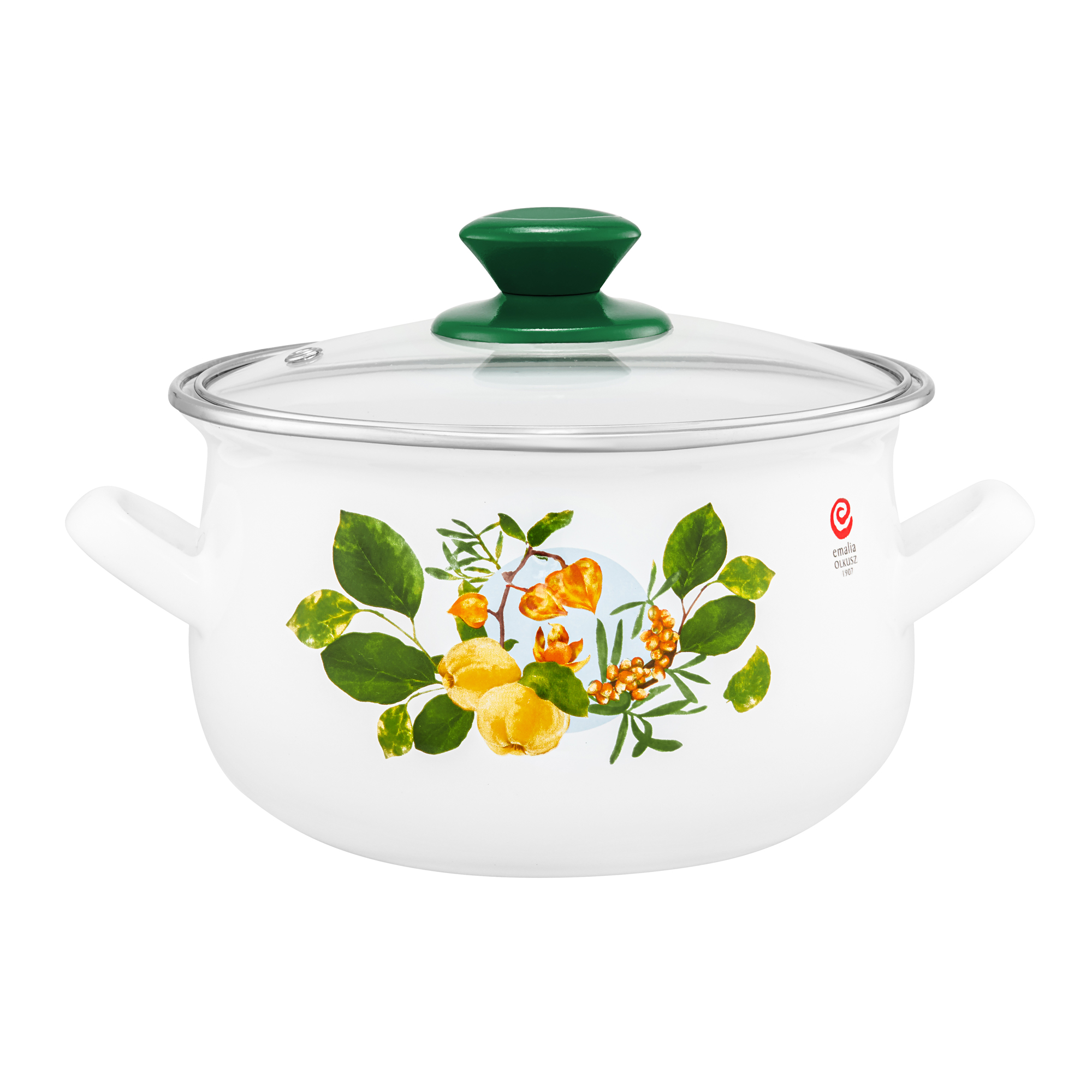 Smaltovaný hrnec s poklicí Kdoule 22 cm, 5 l EMALIA OLKUSZ