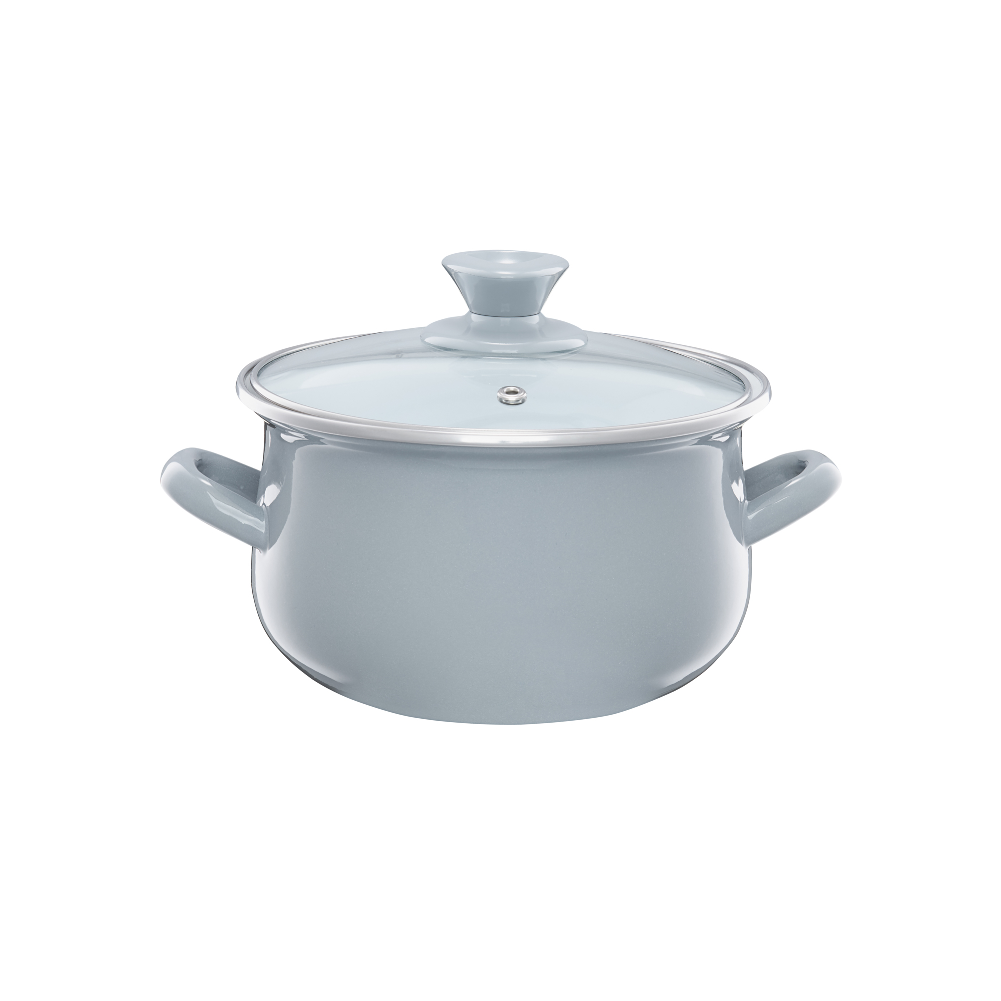 Kochtopf emailliert mit Deckel Pyza grau 14 cm 1,25 L EMALIA OLKUSZ