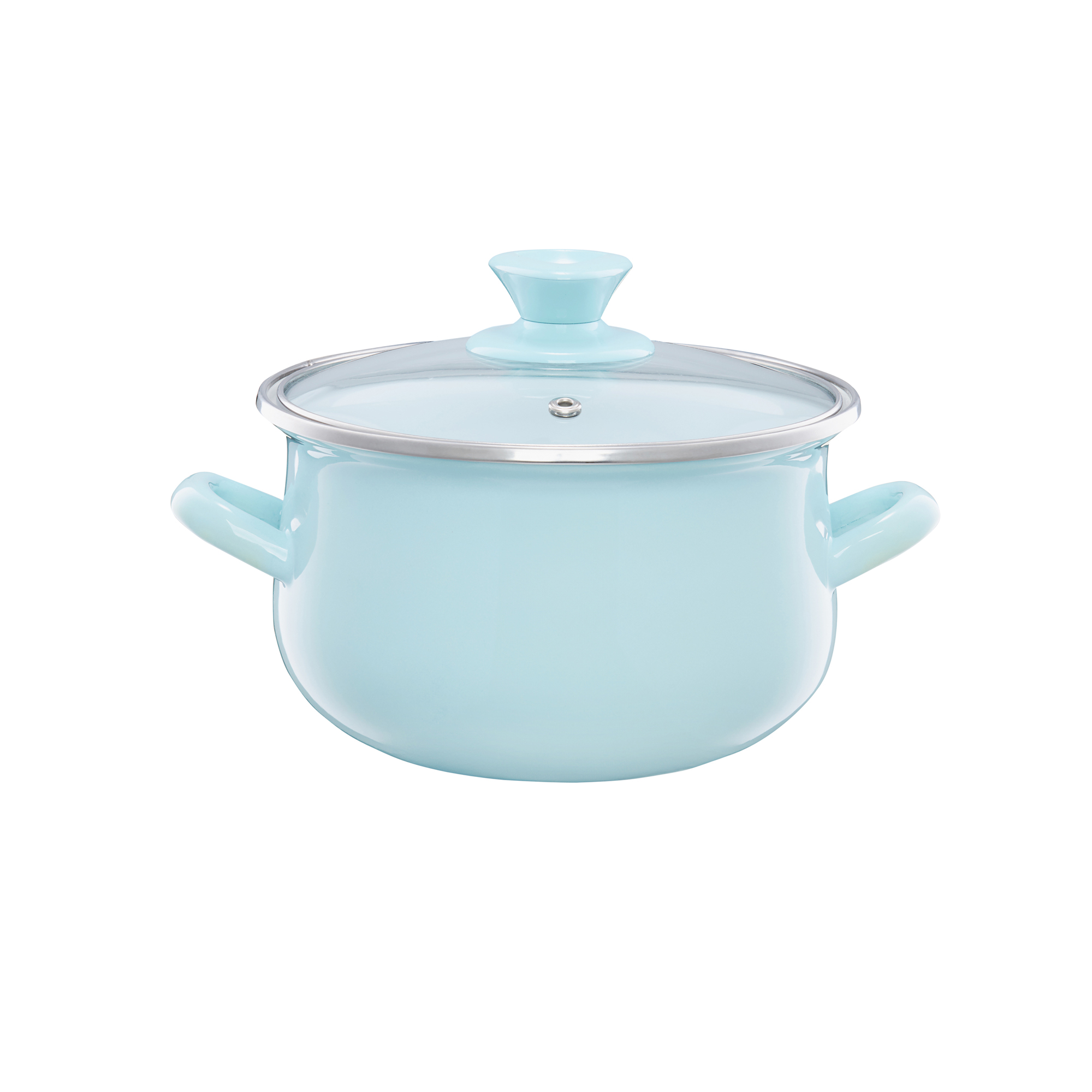 Kochtopf emailliert mit Deckel Pyza  14 cm 1,25 L Minz EMALIA OLKUSZ