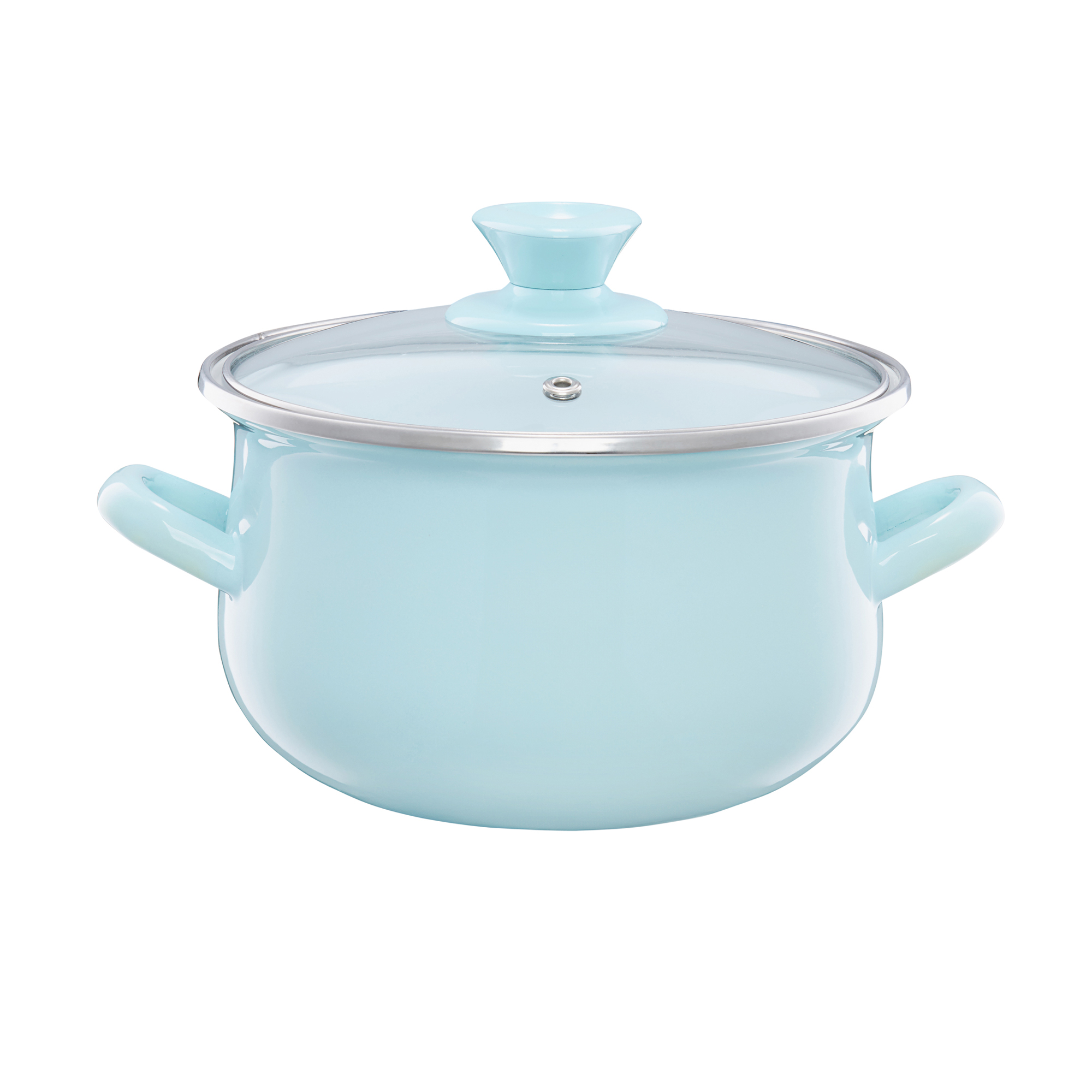 Kochtopf emailliert mit Deckel Pyza 18 cm 2,9 L Minz  EMALIA OLKUSZ