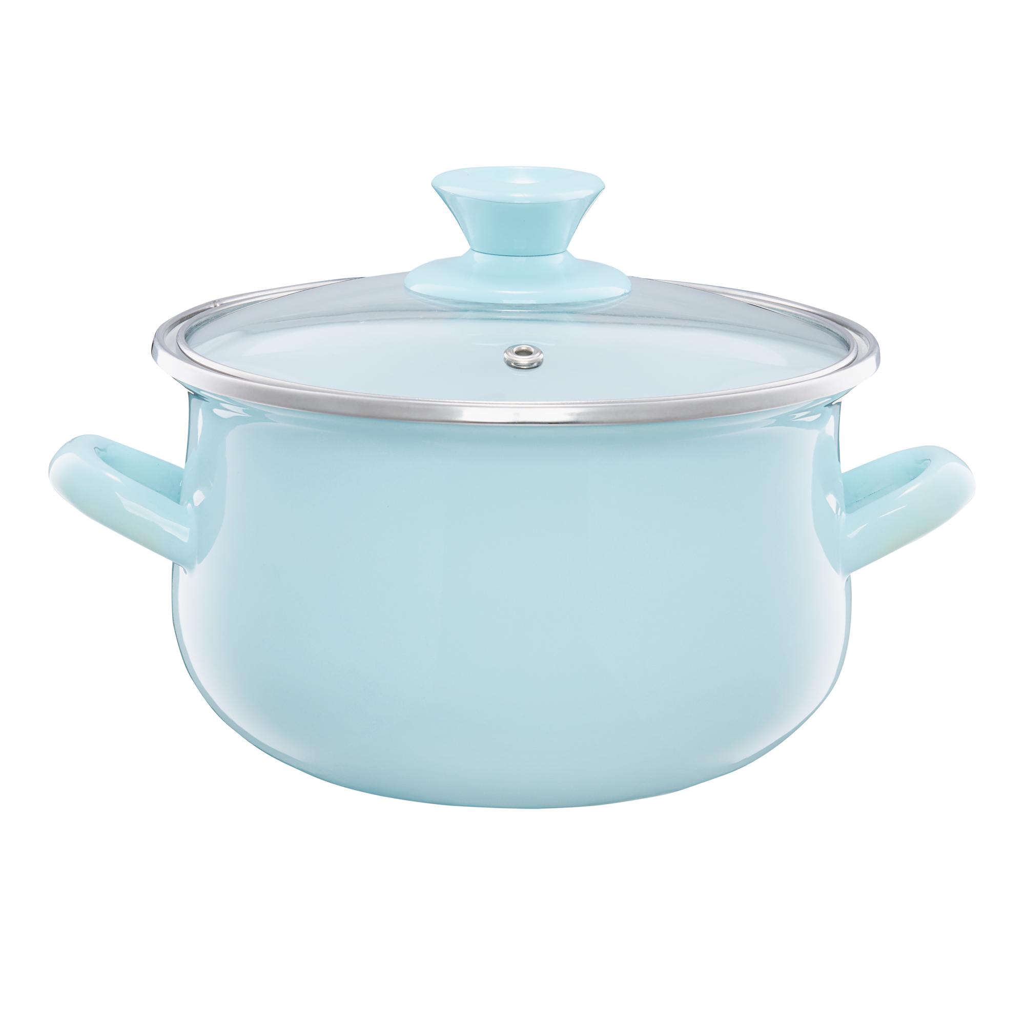 Kochtopf emailliert mit Deckel Pyza  20 cm 3,8 L Minz EMALIA OLKUSZ