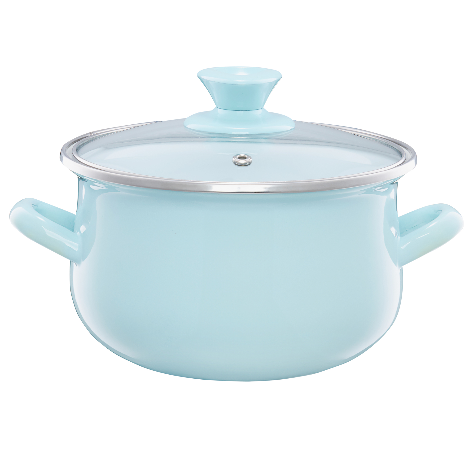 Kochtopf emailliert mit Deckel Pyza 22 cm 5 L Minz EMALIA OLKUSZ