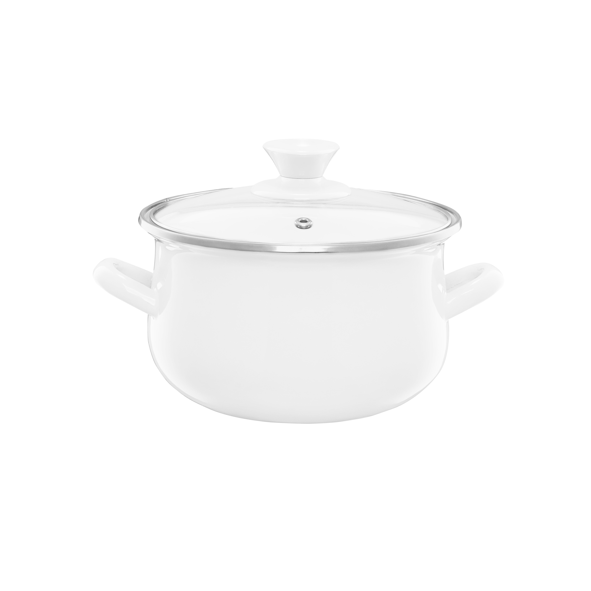 Kochtopf emailliert mit Deckel 14 cm Pyza  1,25 l creme EMALIA OLKUSZ