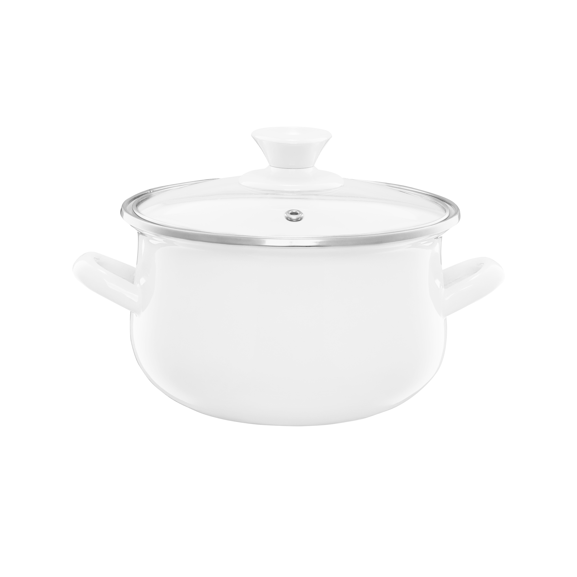 Kochtopf emailliert mit Deckel Pyza  16 cm 2 l creme EMALIA OLKUSZ