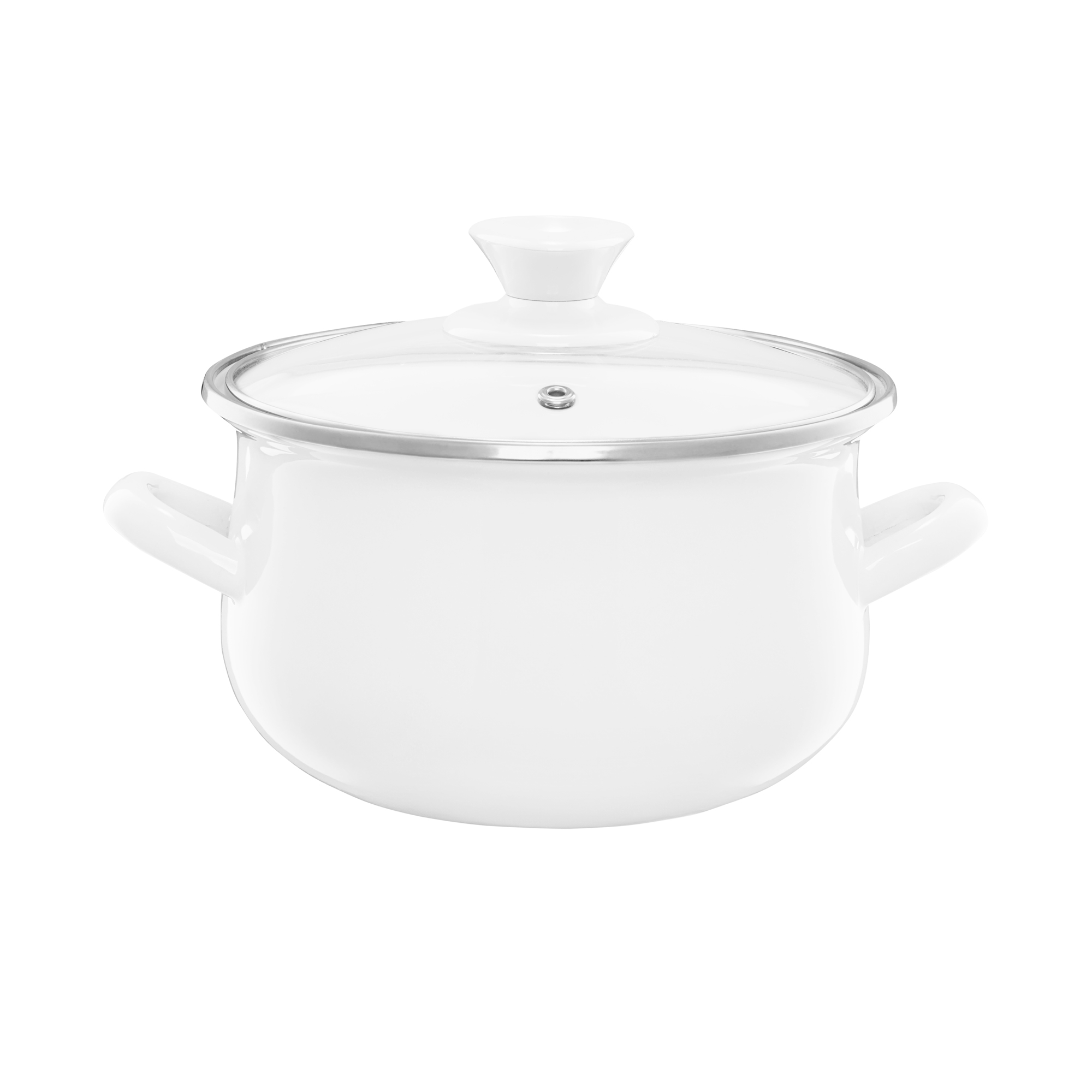 Kochtopf emailliert mit Deckel Pyza 18 cm 2,9 l creme EMALIA OLKUSZ