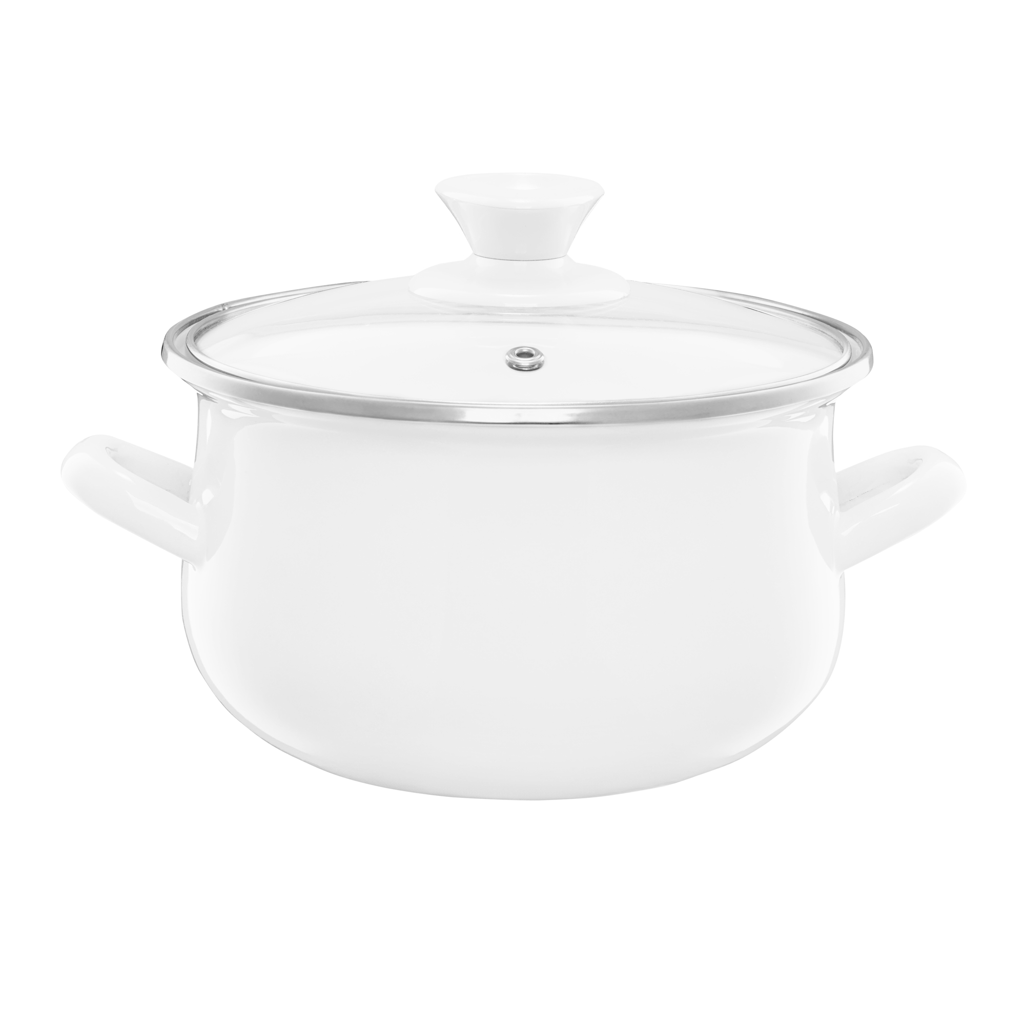 Kochtopf emailliert mit Deckel Pyza 20 cm 3,8 l creme EMALIA OLKUSZ